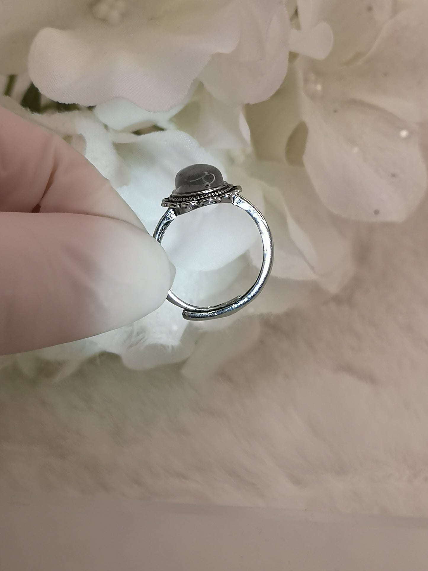 Labradorite Edelstein Kupfer Ring verstellbar