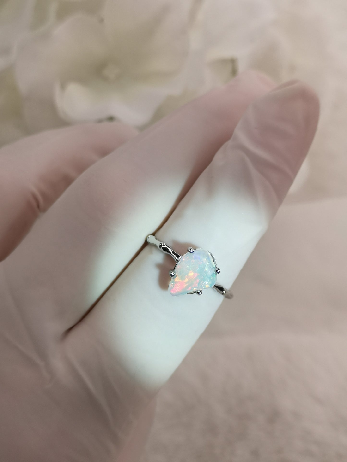 Opal Edelstein Kupfer Ring verstellbar Edelstein Schmuck #dayza