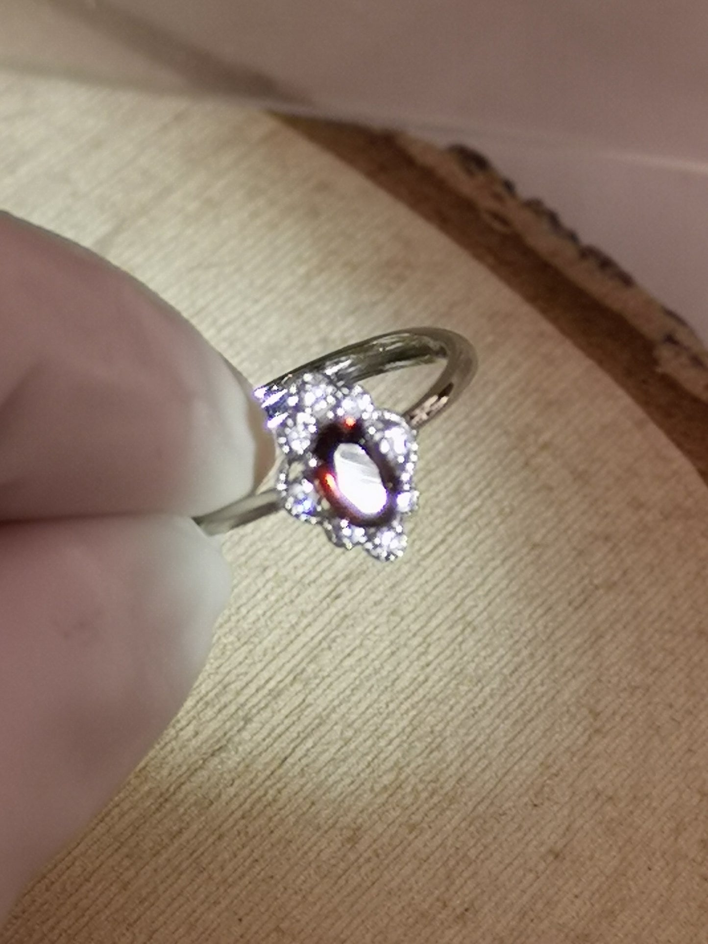 Granat Edelstein, Kupfer Ring verstellbar