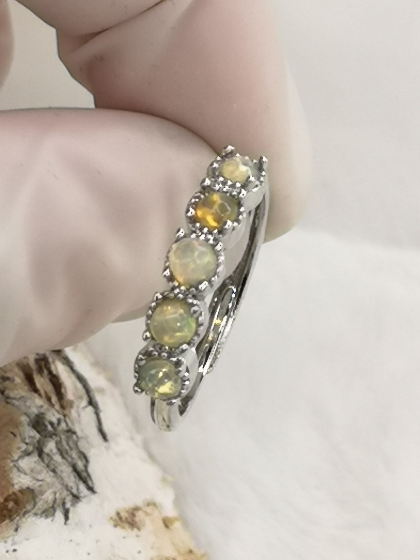 Opal Edelsteine, Kupfer Ring verstellbar