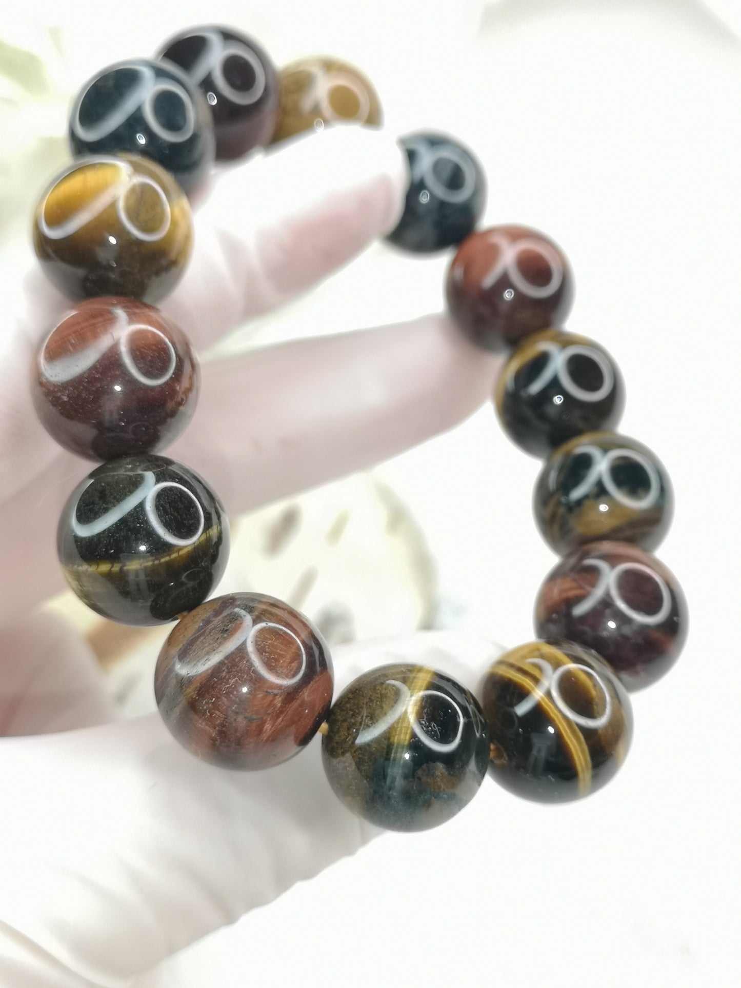 Colorful Tigerauge Edelstein, Armband