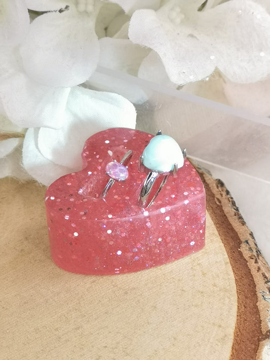 Herz Ring Halter aus Kunstharz Unikat Resinart Handmade #dayza