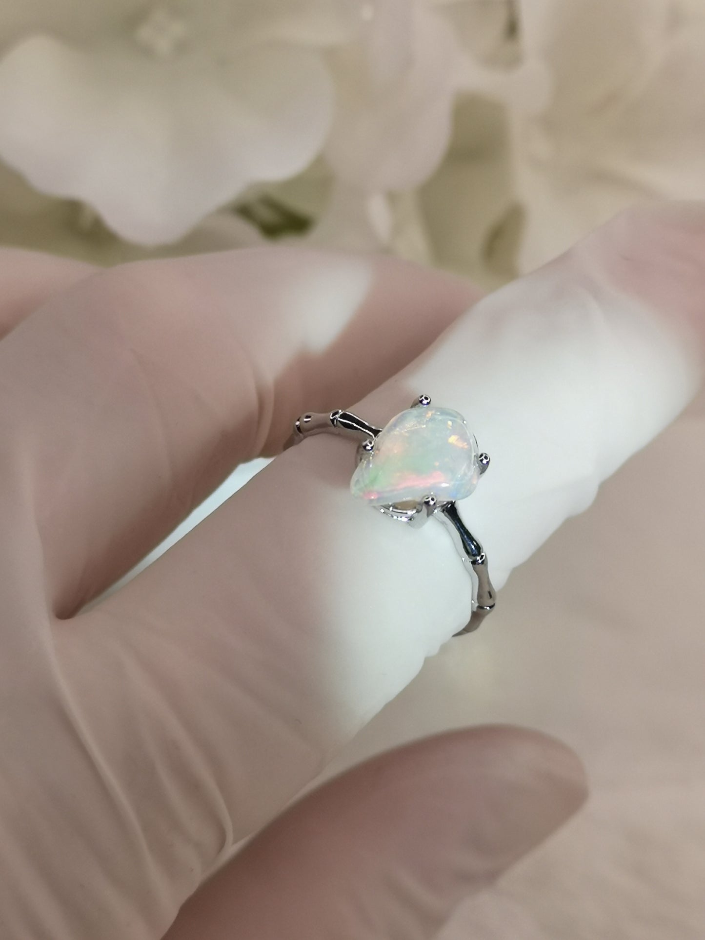 Opal Edelstein Kupfer Ring verstellbar Edelstein Schmuck #dayza