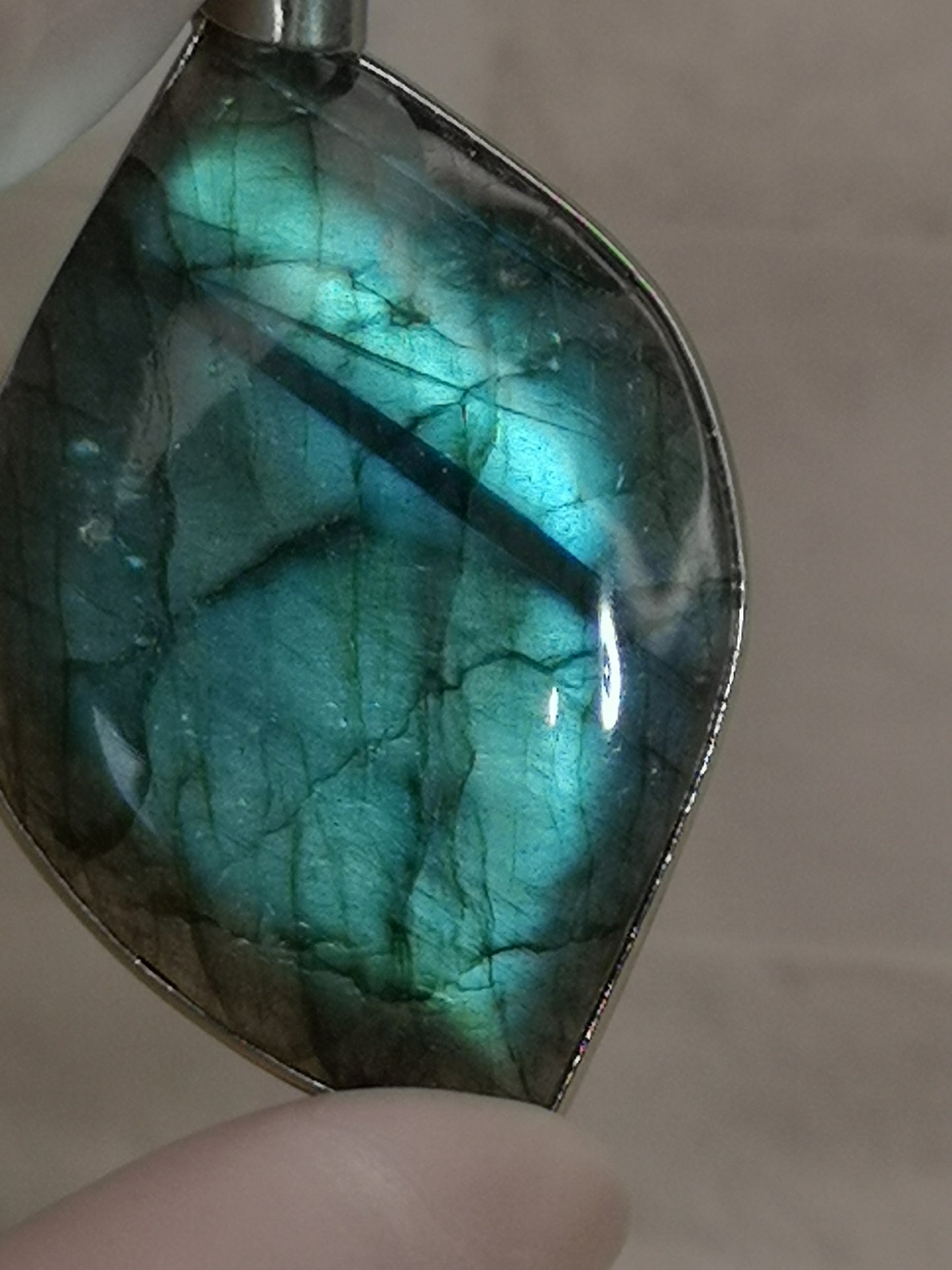 Labradorite Edelstein Tropfen, Kupfer Ketten Anhänger
