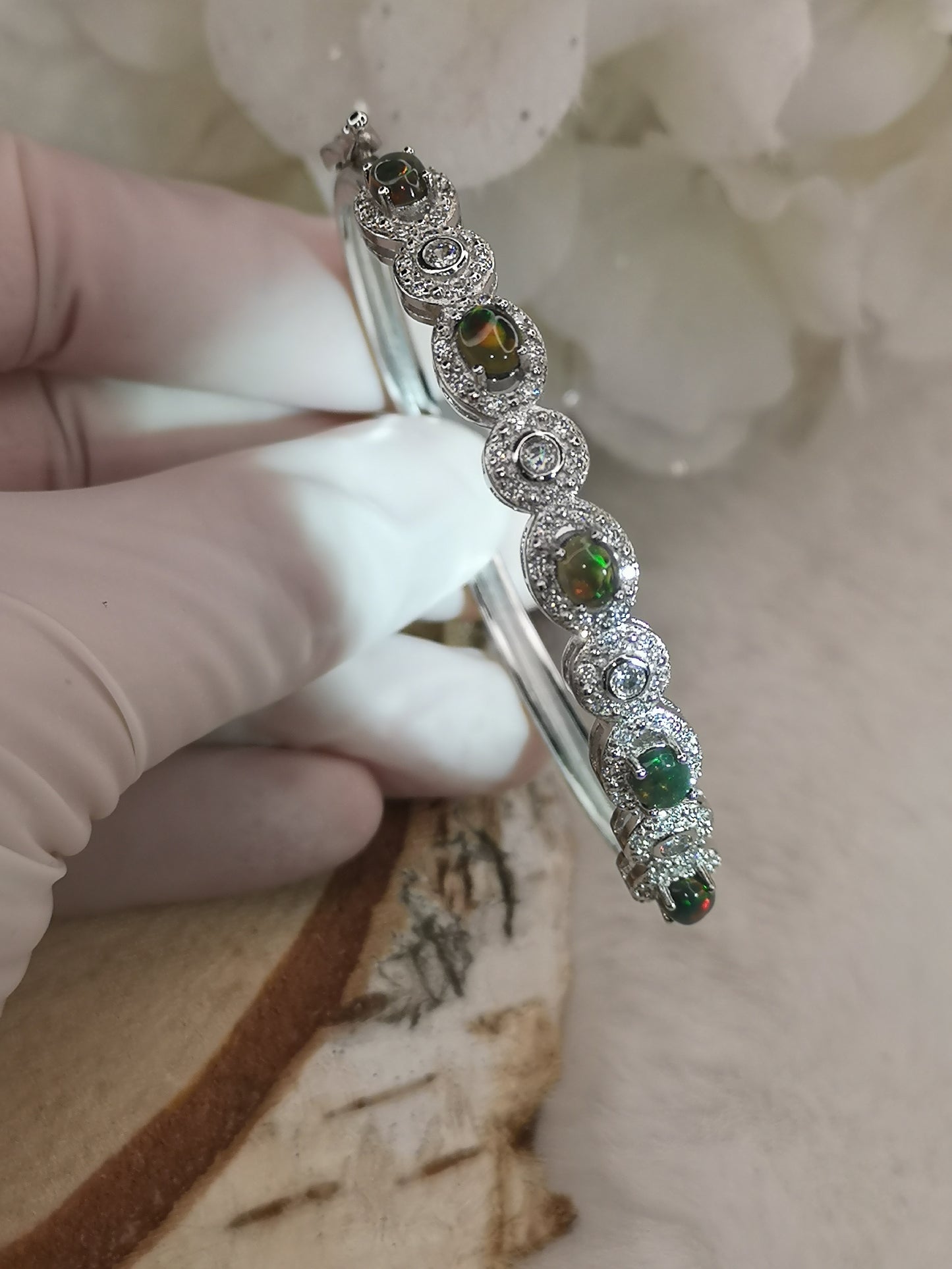 Opal Edelstein, Kupfer Armband