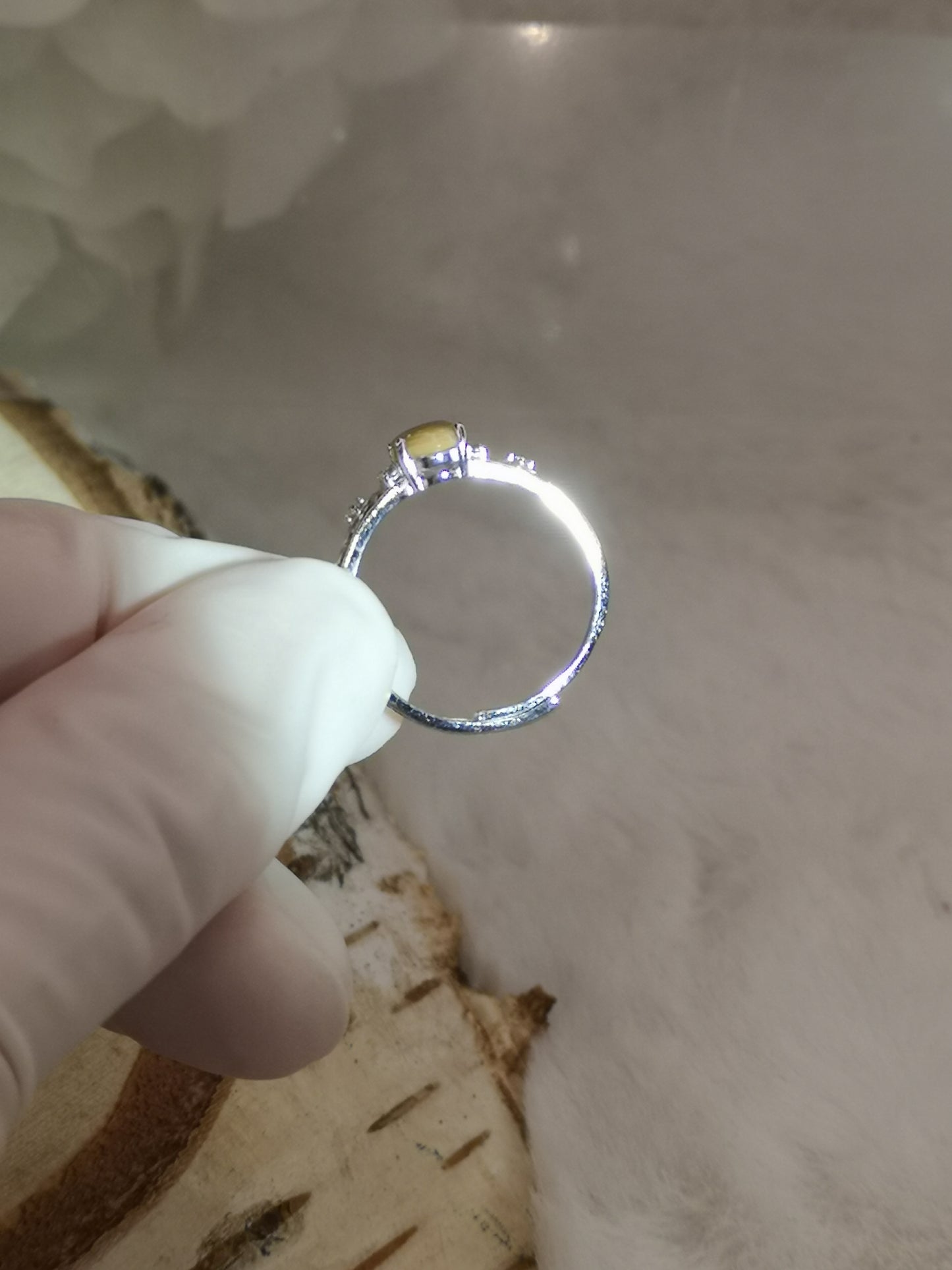 Opal Edelstein, Kupfer Ring, verstellbar