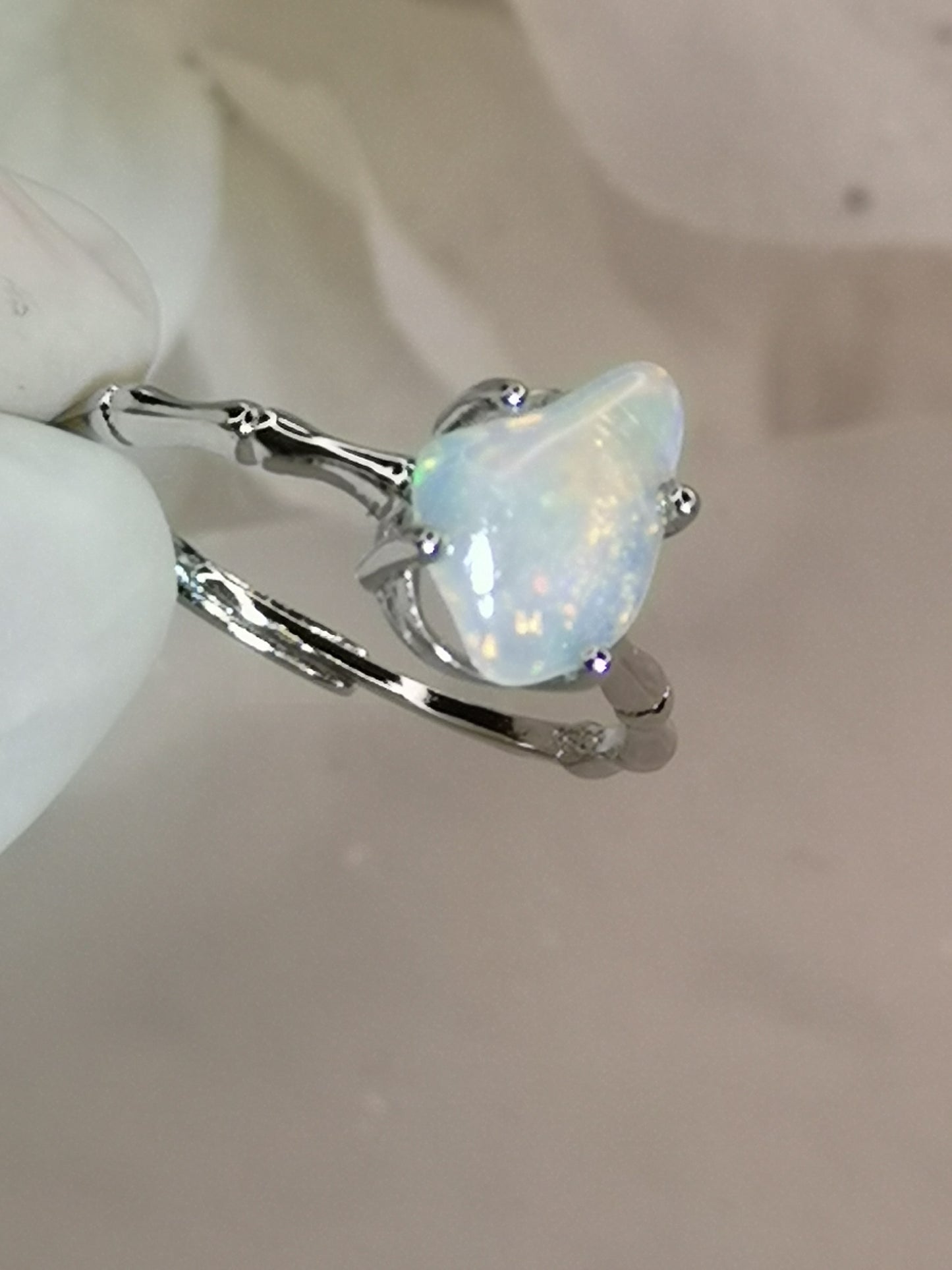 Opal Edelstein Kupfer Ring verstellbar Edelstein Schmuck #dayza