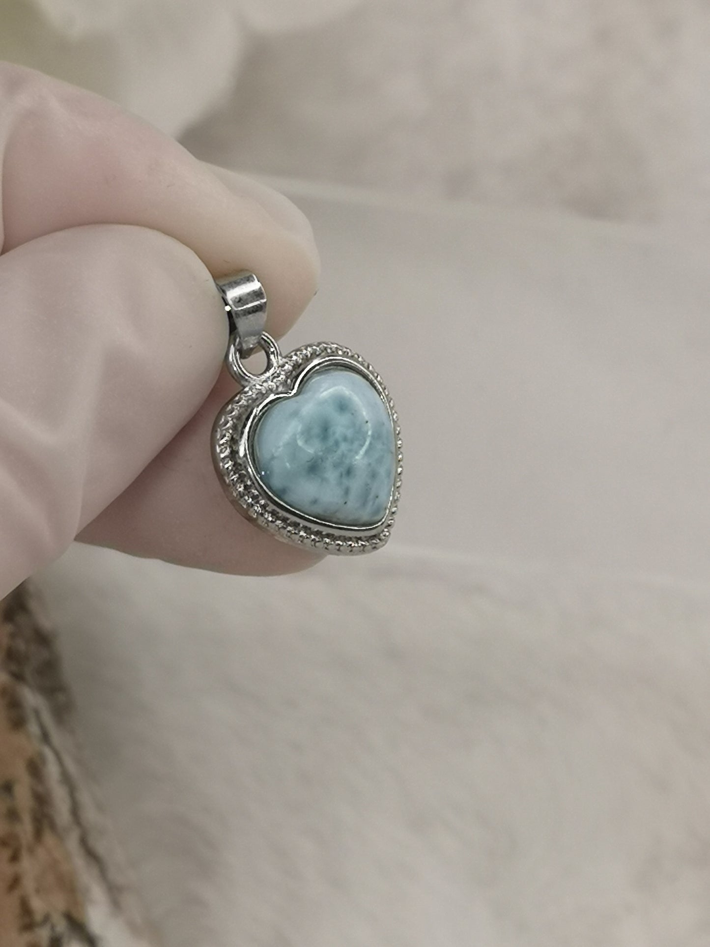 Larimar Edelstein, Kupfer Ketten Anhänger