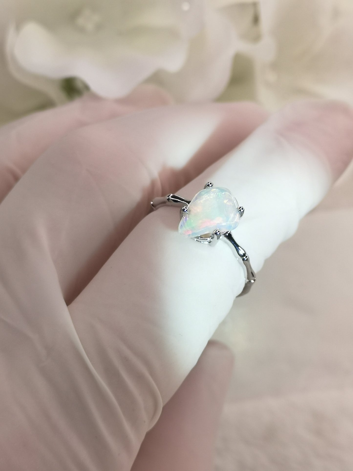 Opal Edelstein Kupfer Ring verstellbar Edelstein Schmuck #dayza