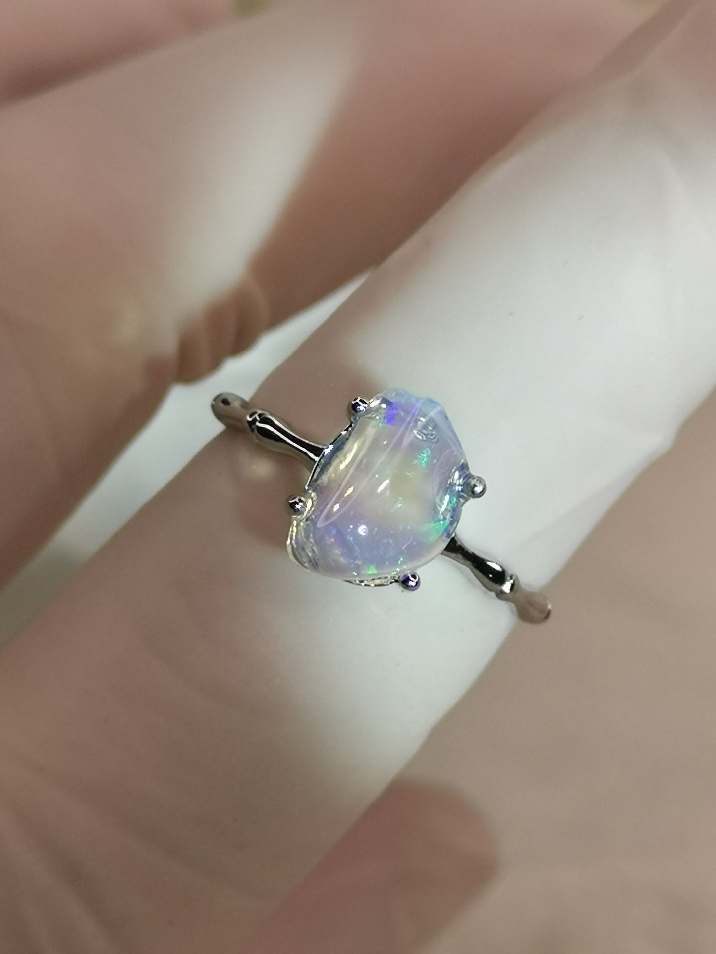 Opal Kupfer Ring verstellbar Edelstein Schmuck #dayza
