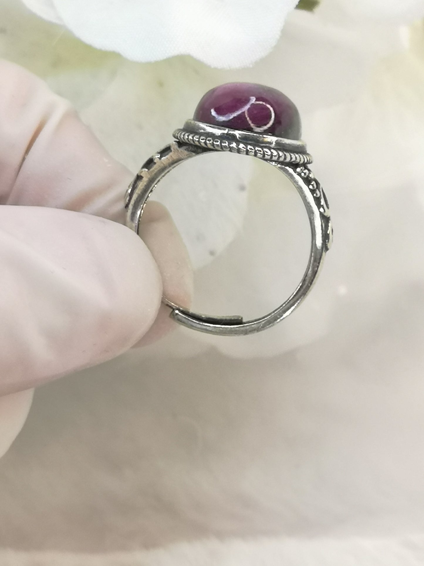 Rubin in Kyanite 925 Silber Ring verstellbar Edelstein Schmuck