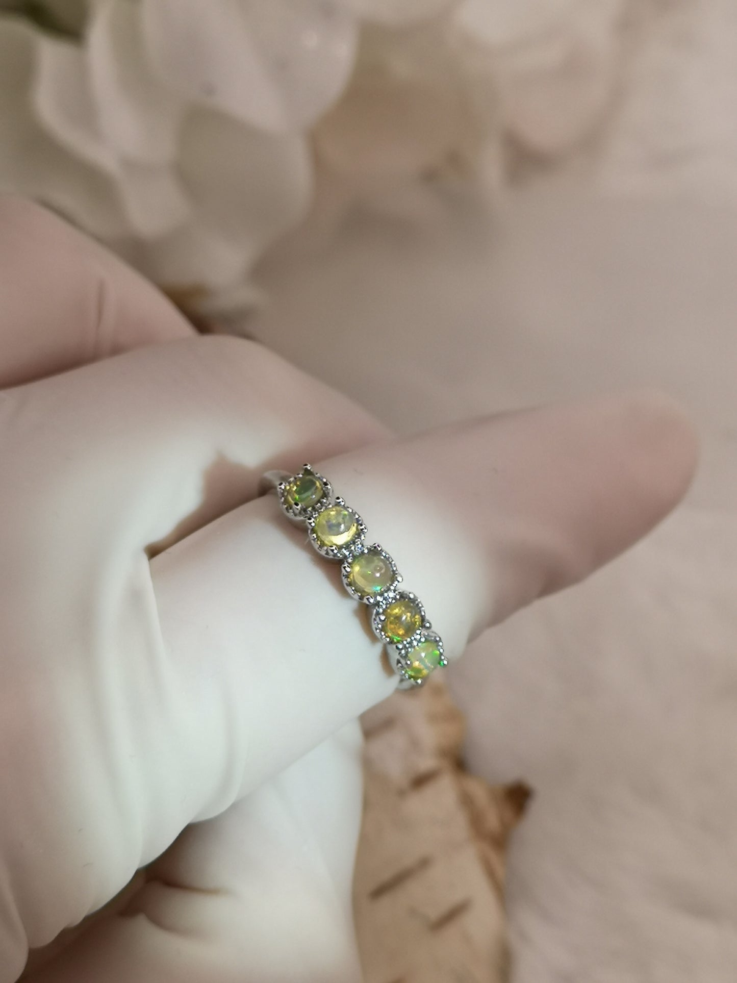 Opal Edelsteine, Kupfer Ring verstellbar