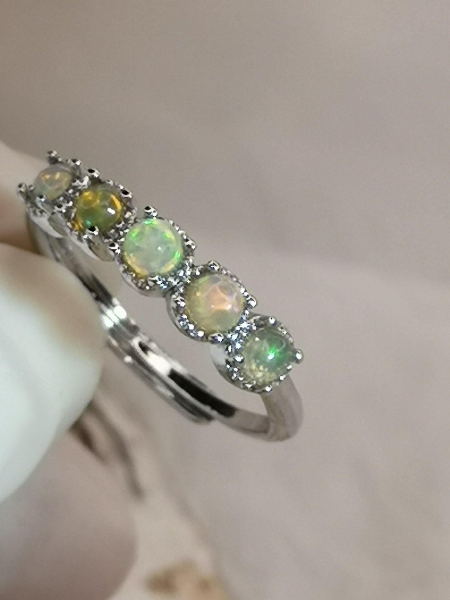 Opal Edelsteine, Kupfer Ring verstellbar