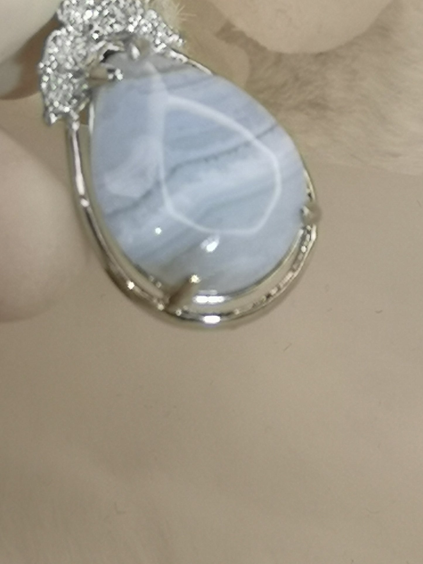 Blue Less Achat Edelstein, Kupfer Ketten Anhänger