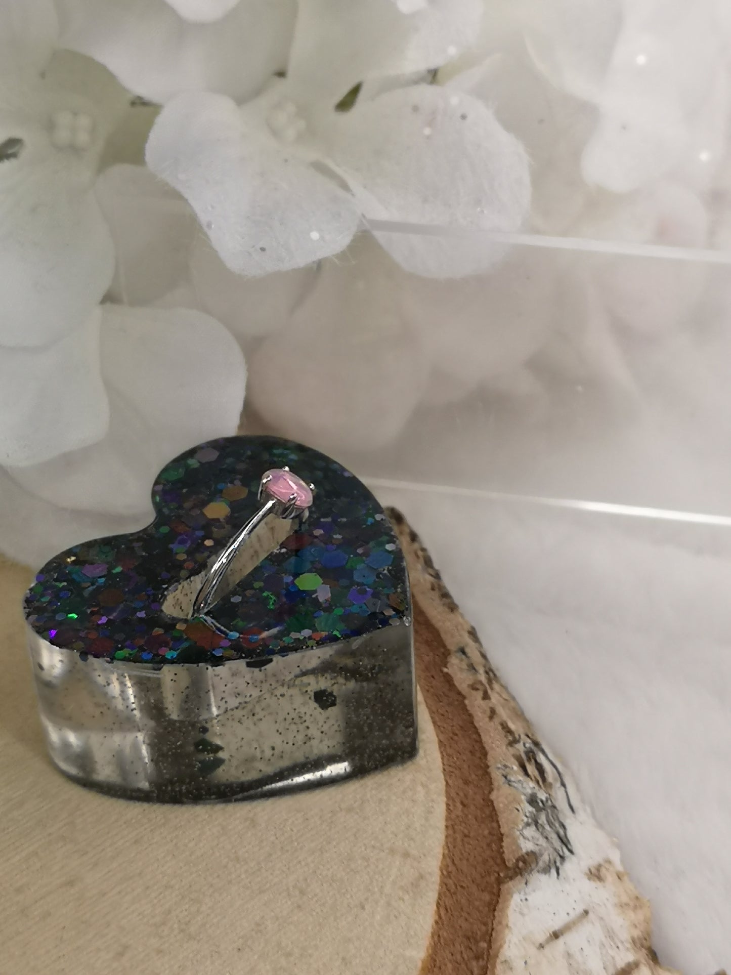 Ring Halter Herzform aus Kunstharz Unikat Resinart Handmade #dayza
