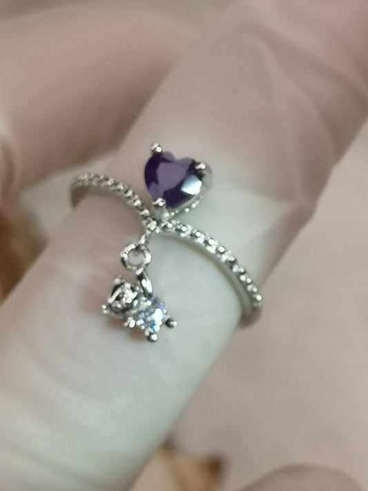 Amethyst Edelstein, Kupfer Ring verstellbar
