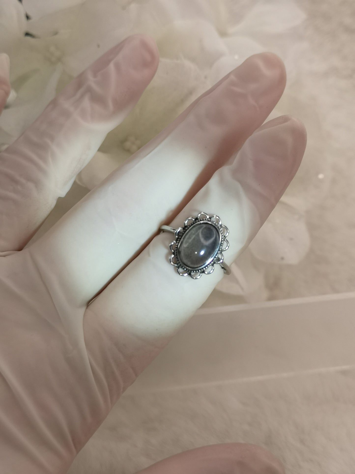 Labradorite Edelstein Kupfer Ring verstellbar