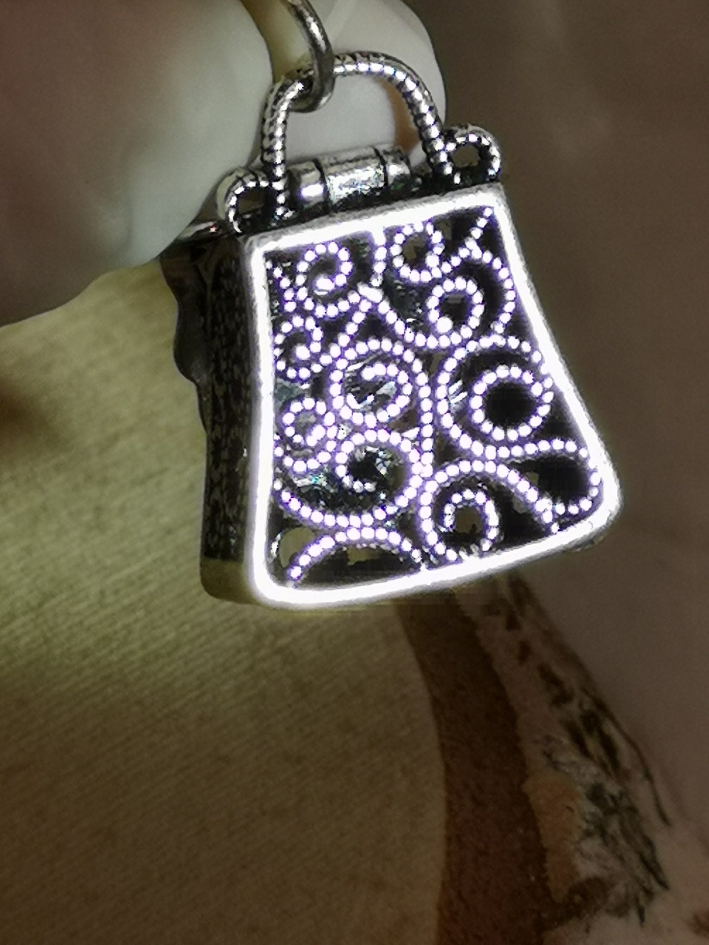 Malachite Edelstein, Kupfer Ketten Anhänger Taschen Design