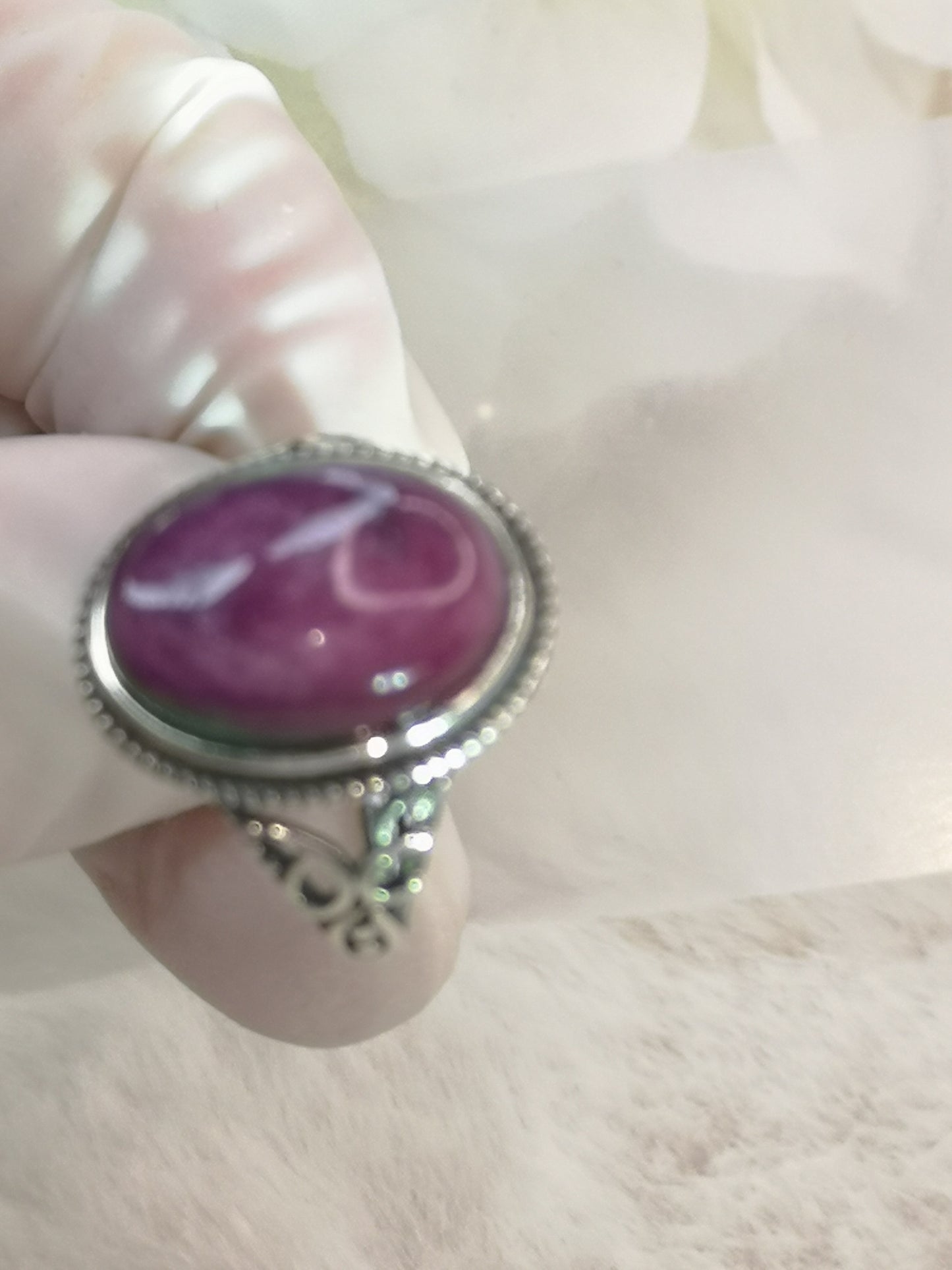 Rubin in Kyanite 925 Silber Ring verstellbar Edelstein Schmuck