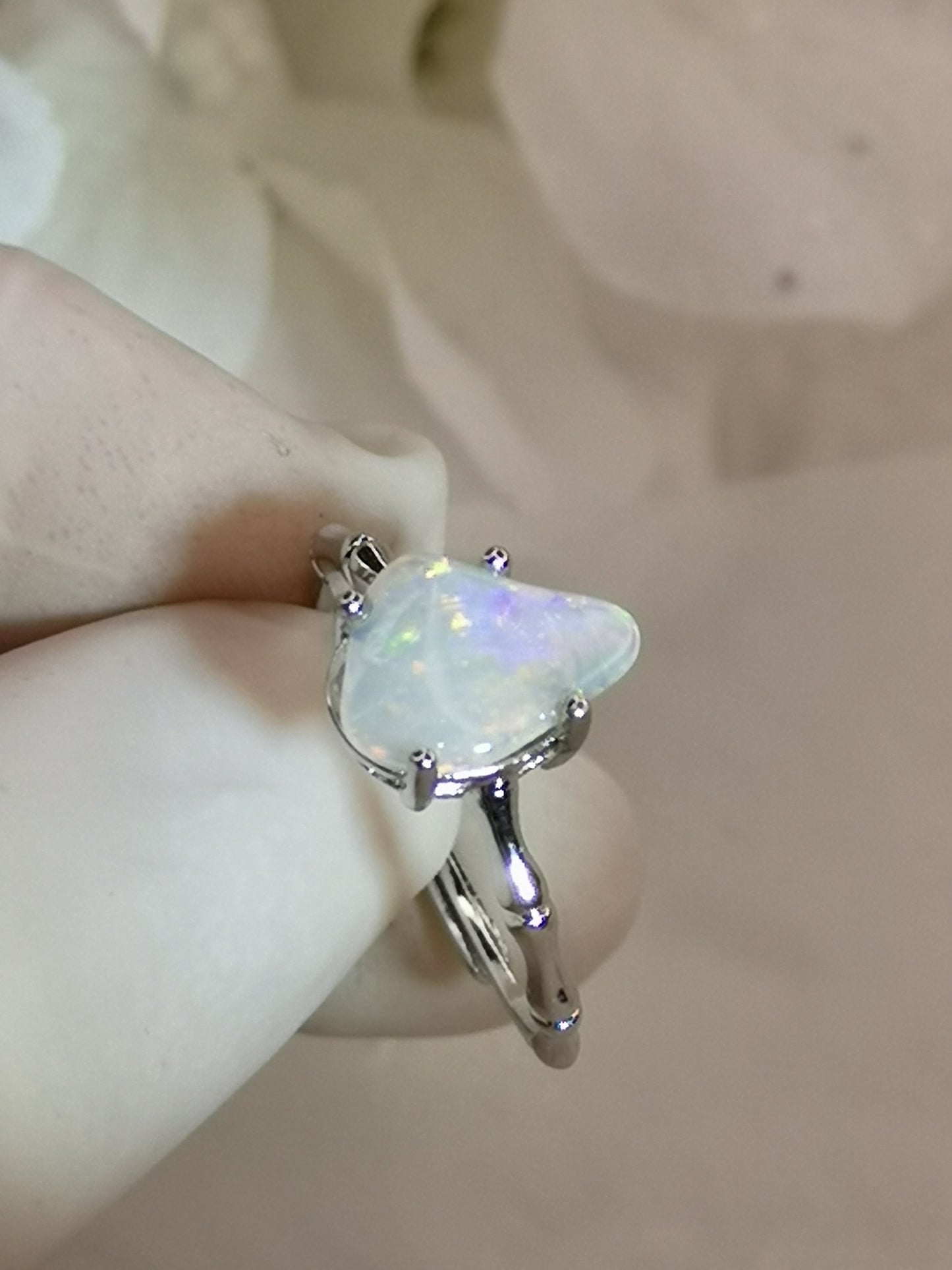 Opal Edelstein Kupfer Ring verstellbar Edelstein Schmuck #dayza