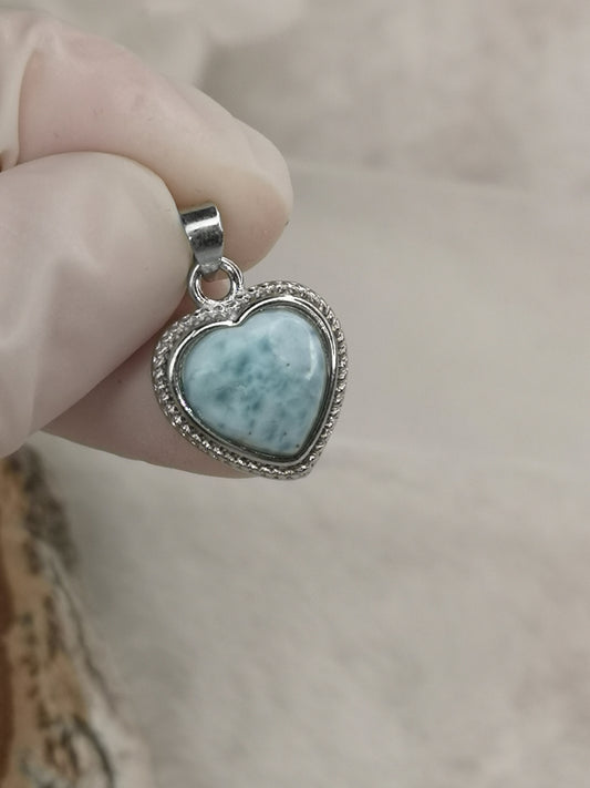 Larimar Edelstein, Kupfer Ketten Anhänger