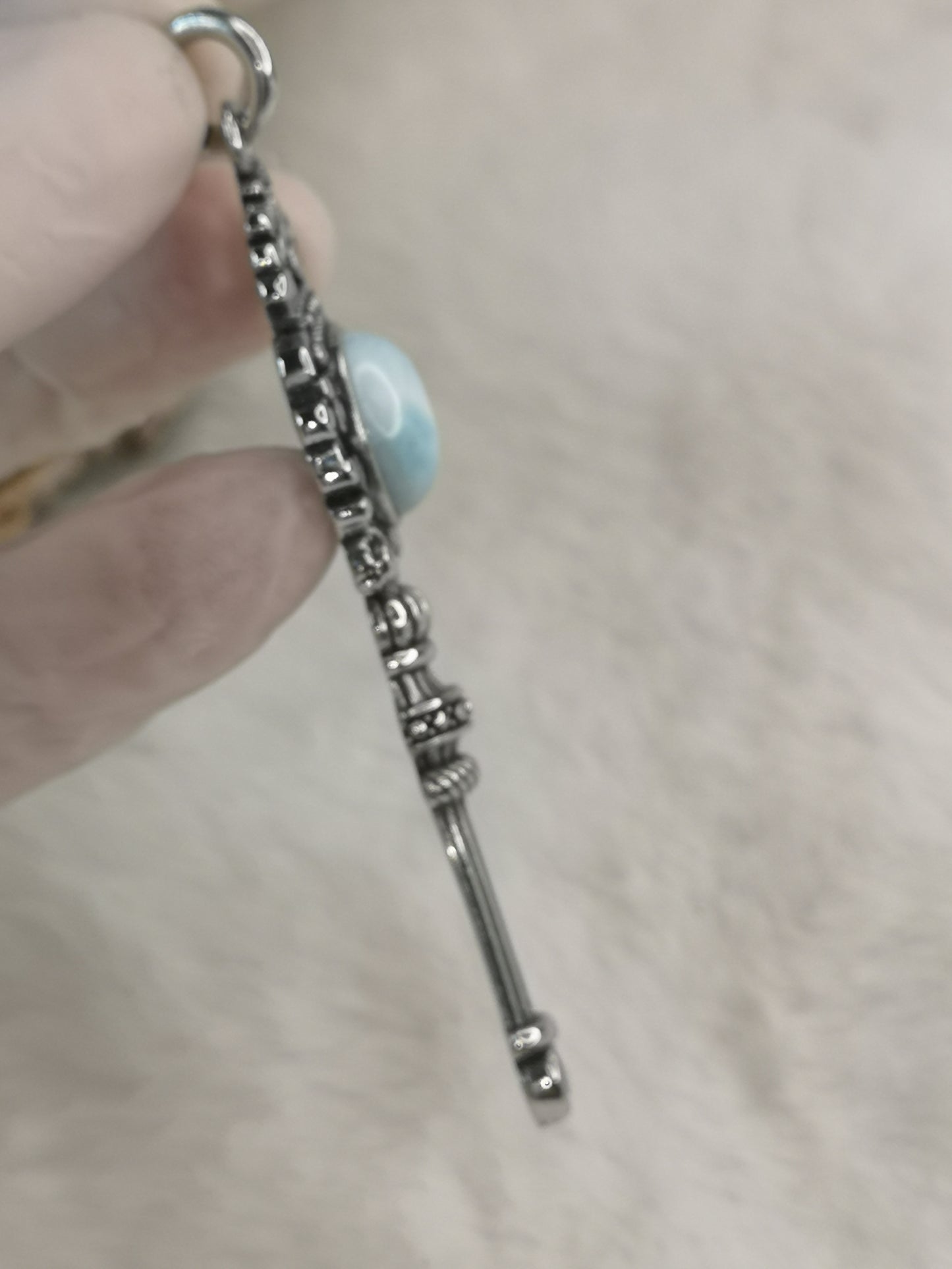 Larimar Schlüsselanhänger, Kupfer