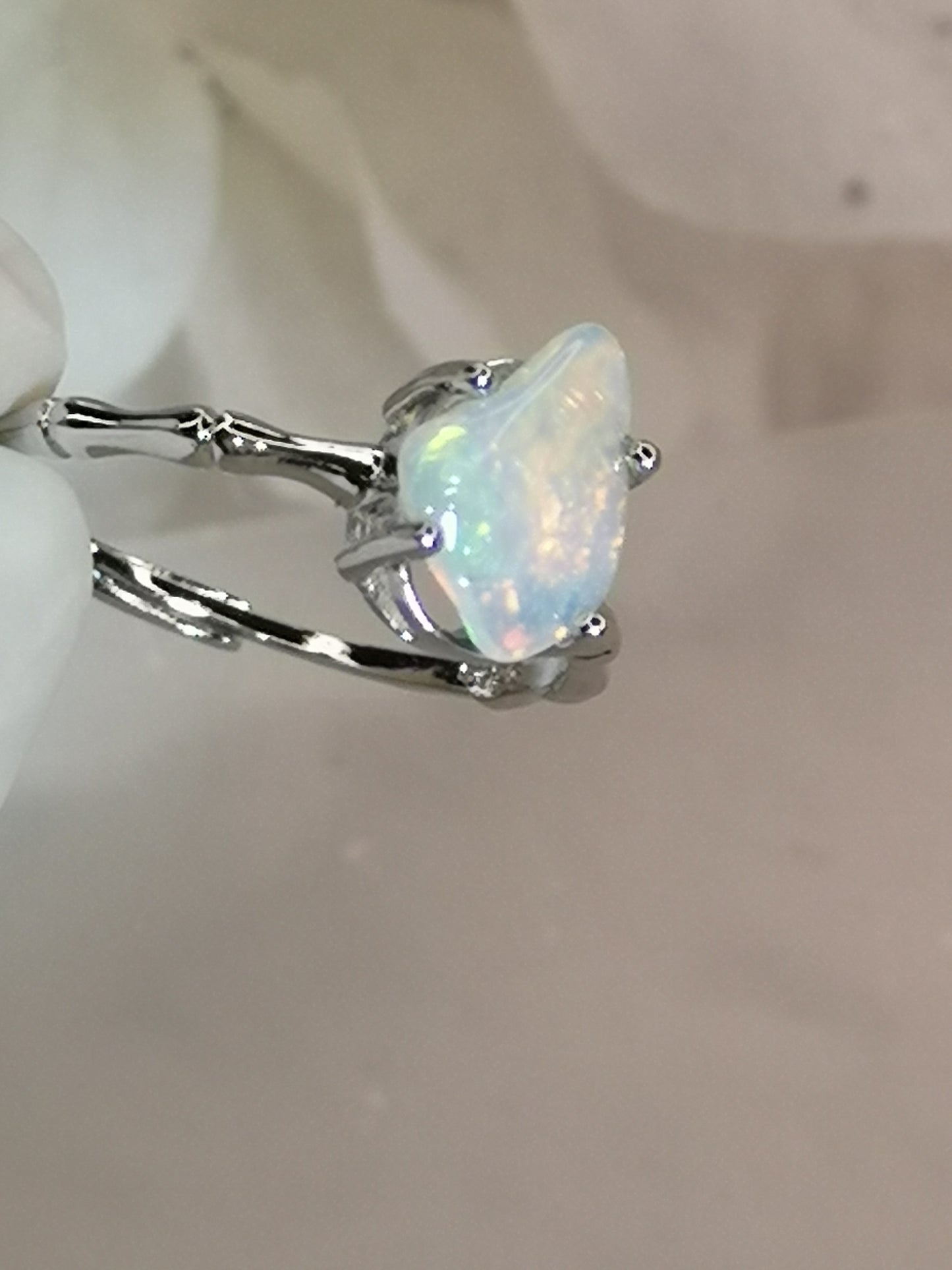 Opal Edelstein Kupfer Ring verstellbar Edelstein Schmuck #dayza