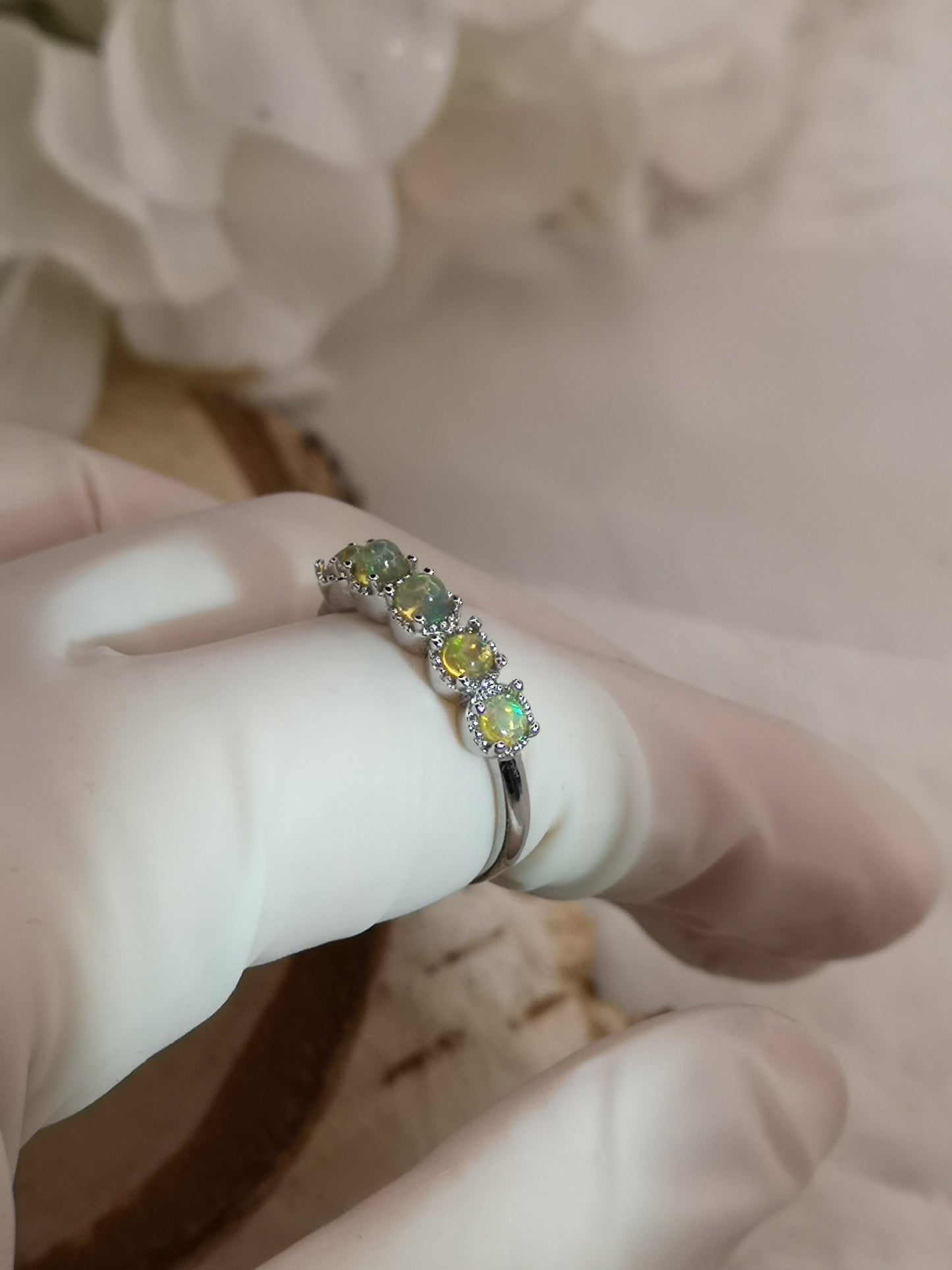Opal Edelsteine, Kupfer Ring verstellbar
