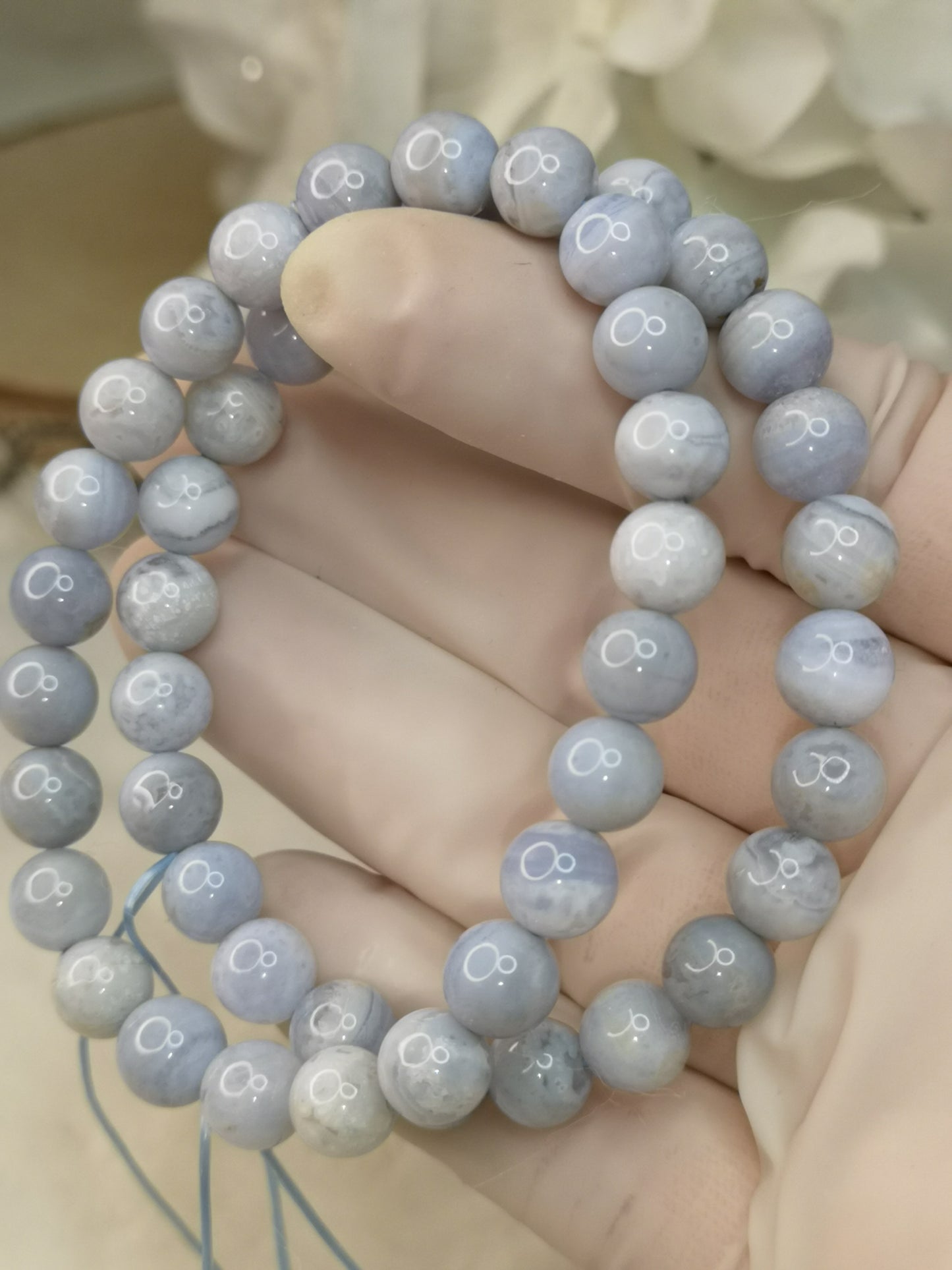 Blue Lace Achat Edelstein Armband