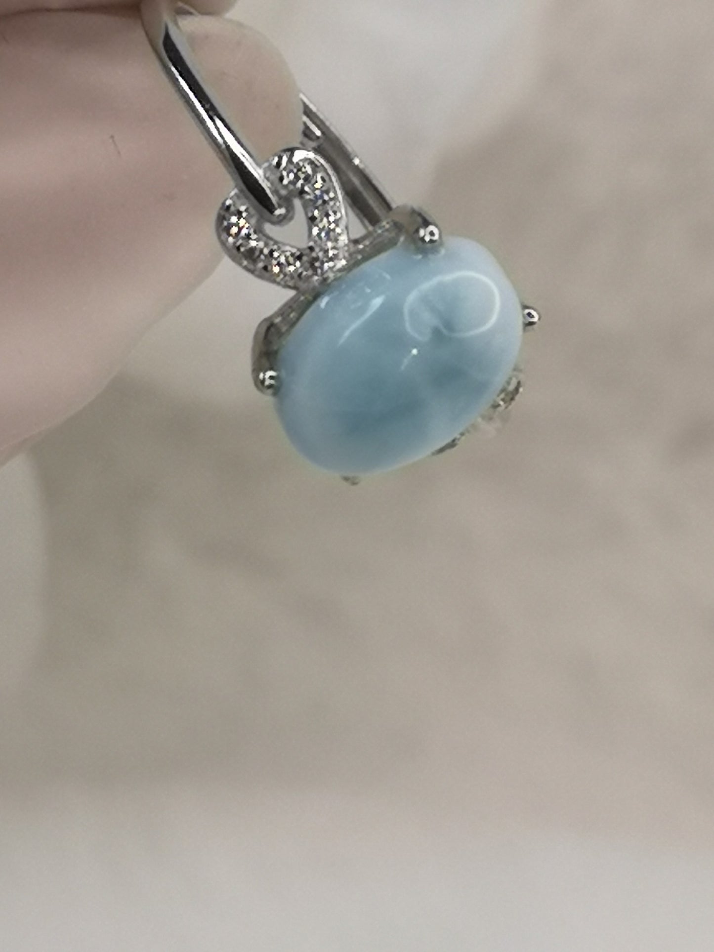 Larimar 925 Silber Ring, verstellbar