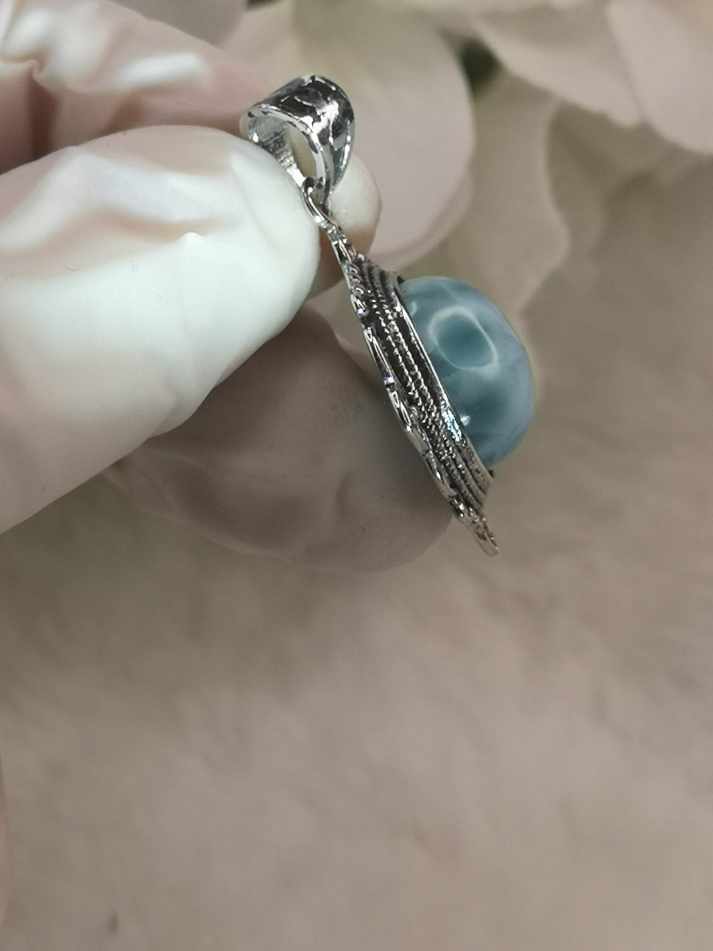 Larimar, Kupfer, Ketten Anhänger