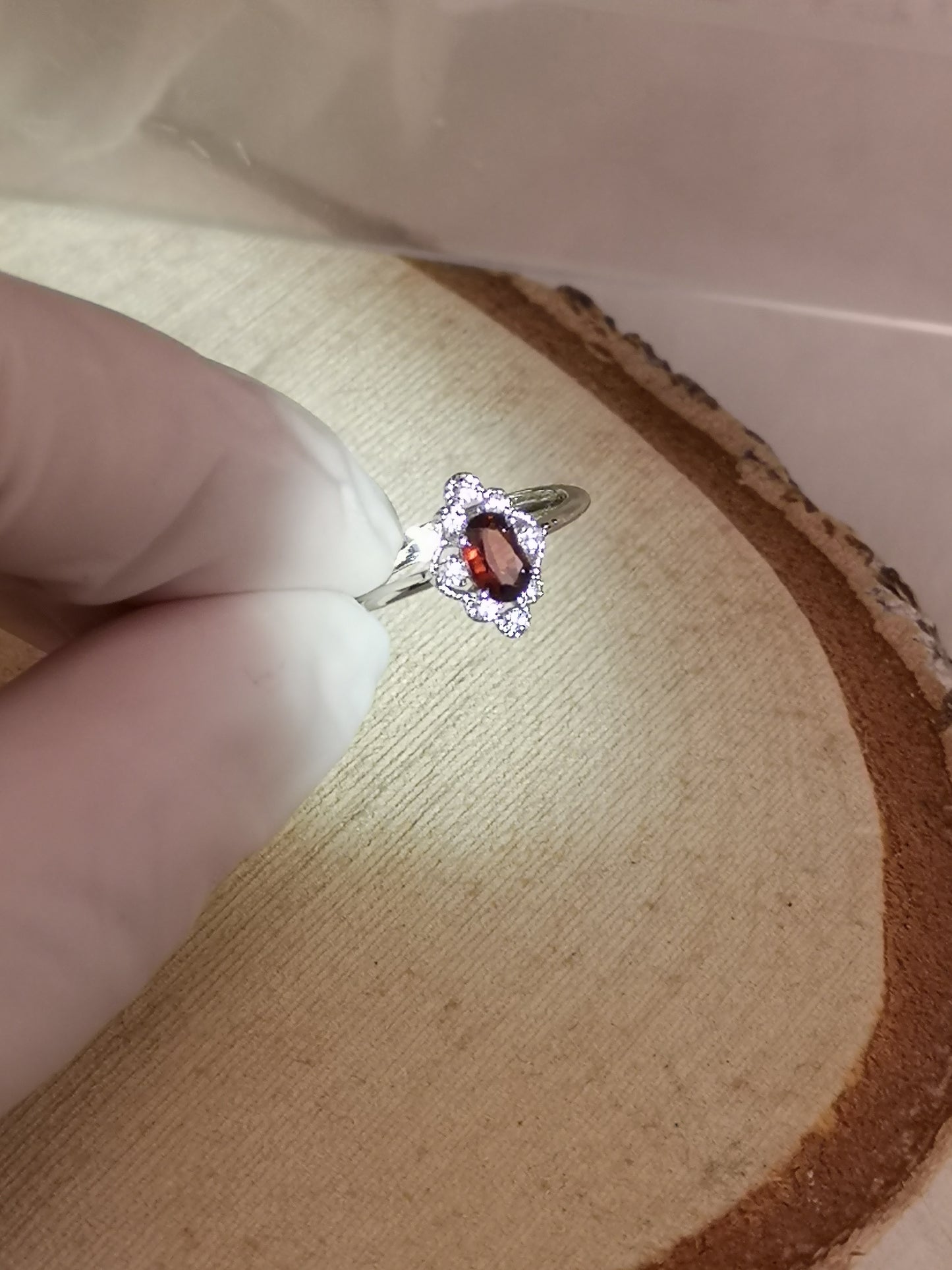 Granat Edelstein, Kupfer Ring verstellbar