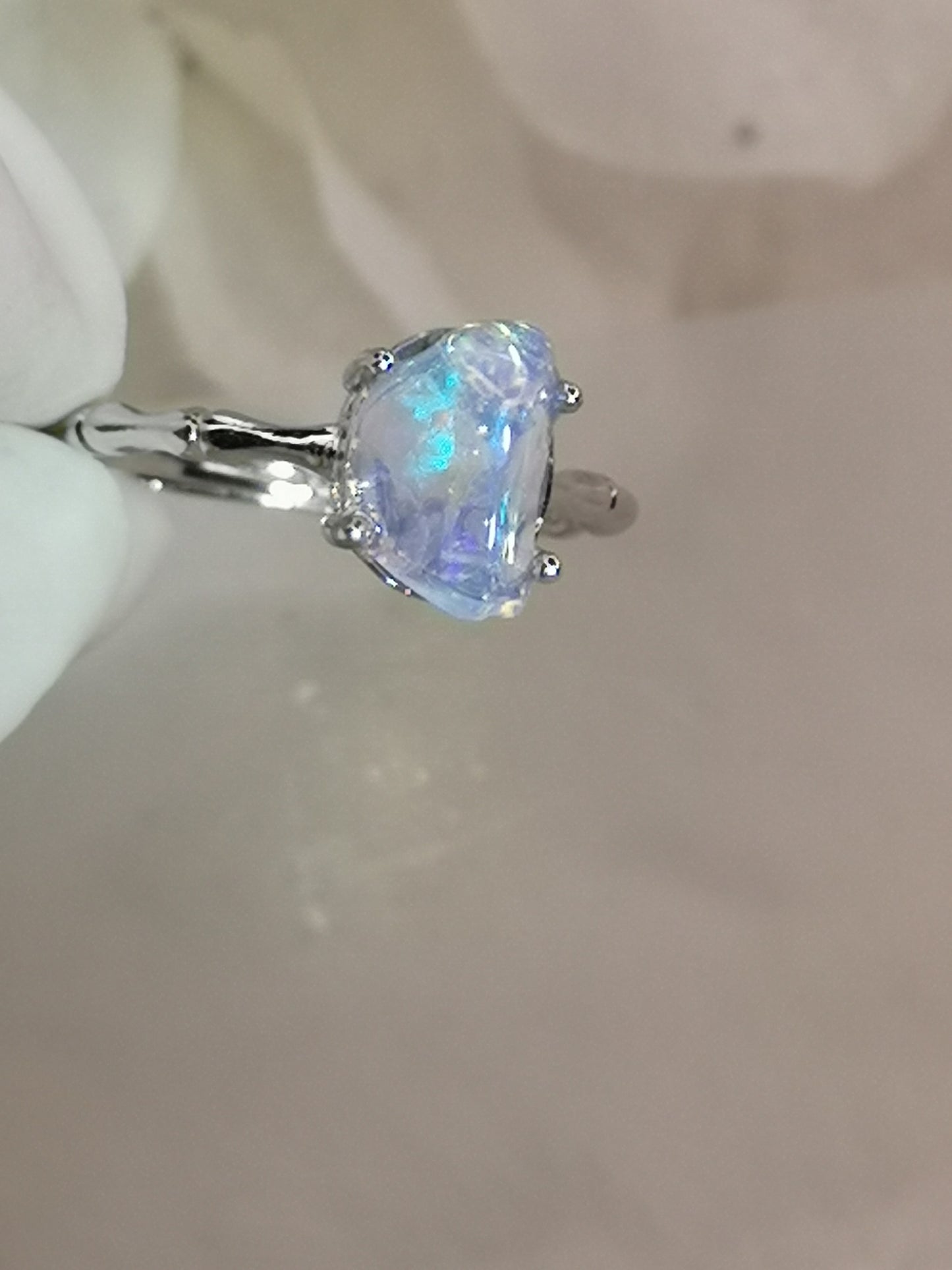 Opal Kupfer Ring verstellbar Edelstein Schmuck #dayza