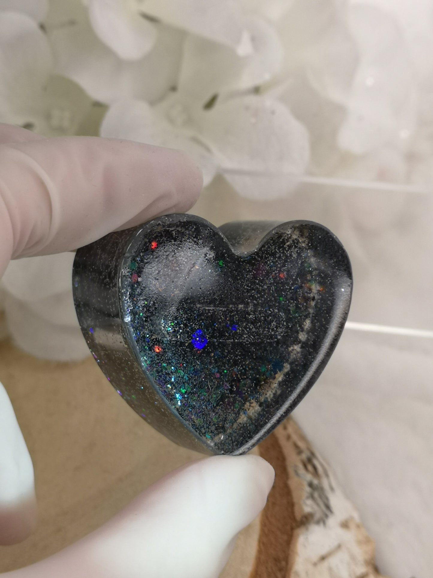 Ring Halter Herzform aus Kunstharz Unikat Resinart Handmade #dayza