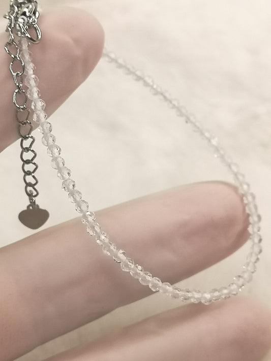 Bergkristall Edelstein Armband, Kupfer Kette