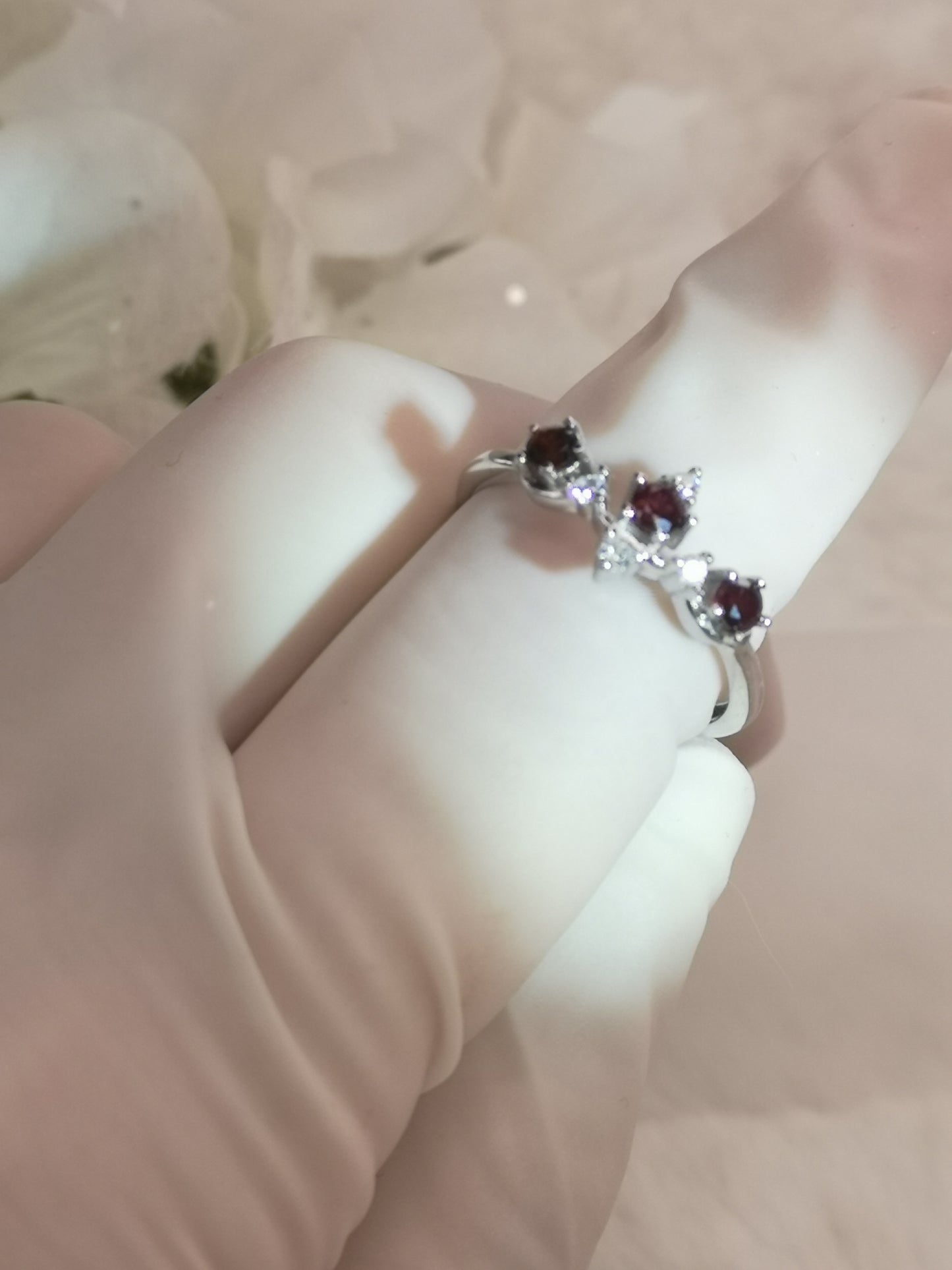 Granit Edelstein Kupfer Ring verstellbar