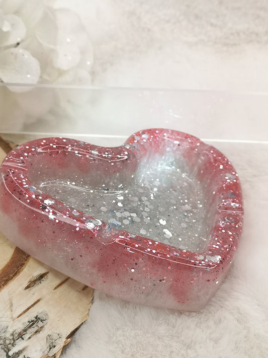 Aschenbecher Herzform Deko Unikat aus Kunstharz