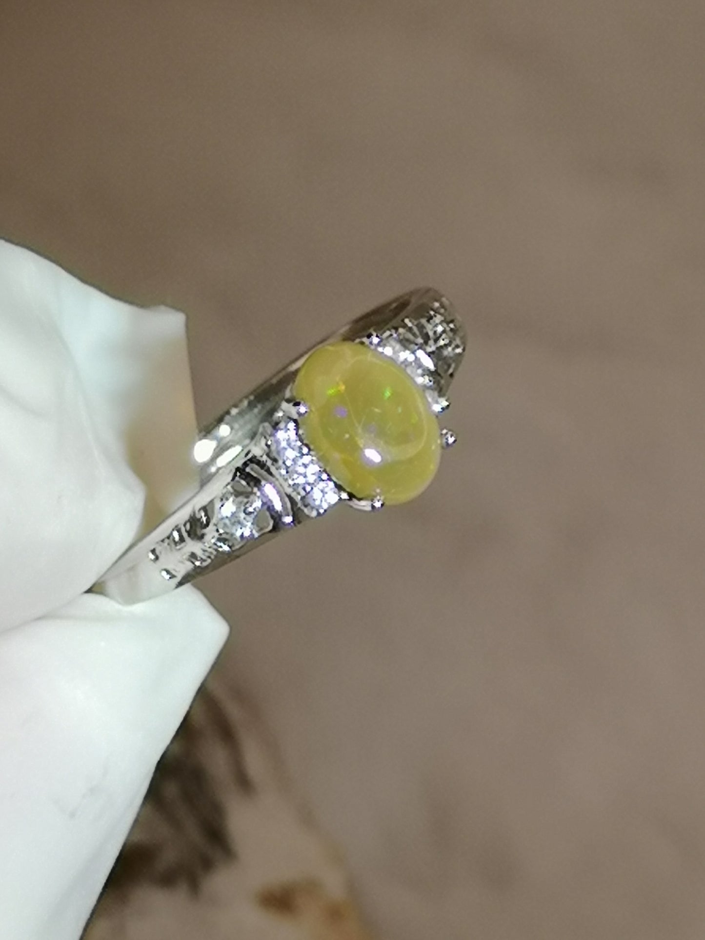 Opal Edelstein, Kupfer Ring, verstellbar