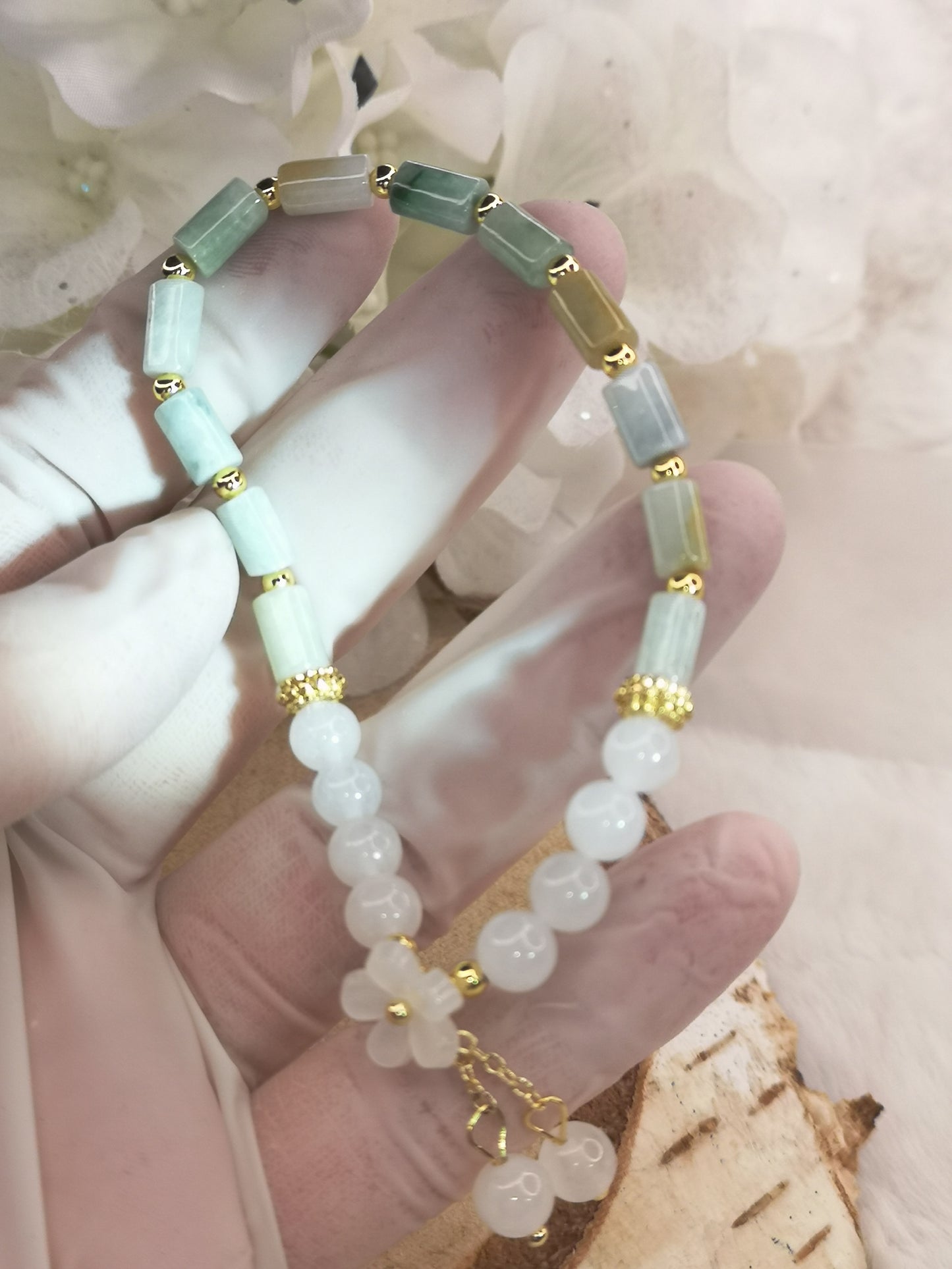Jadeite Jade Edelstein Armband DIY