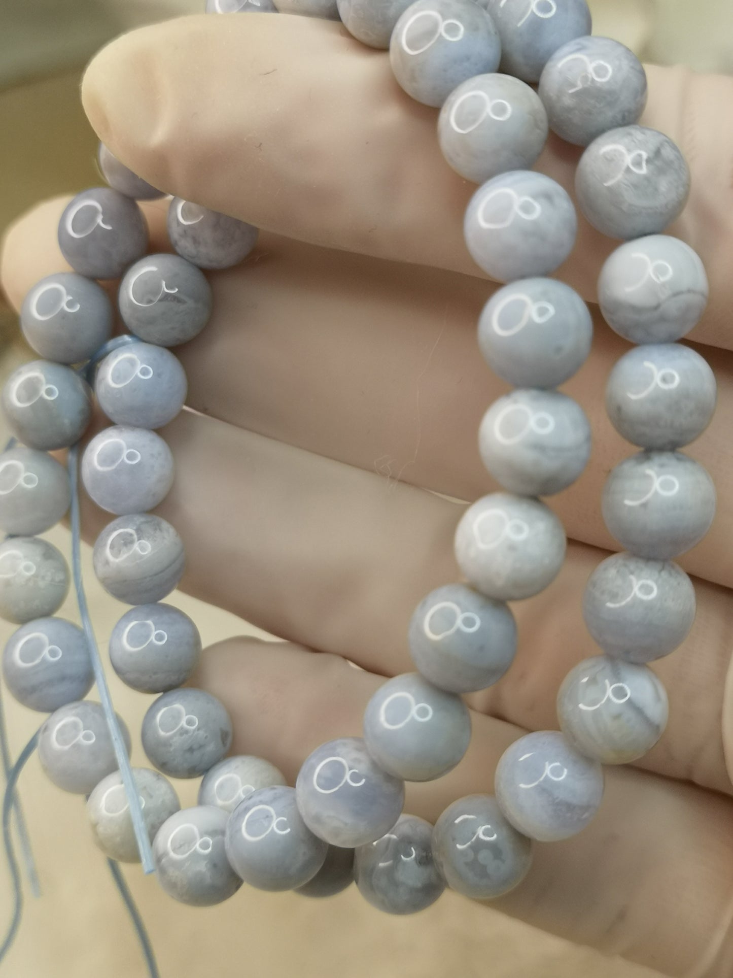 Blue Lace Achat Edelstein Armband