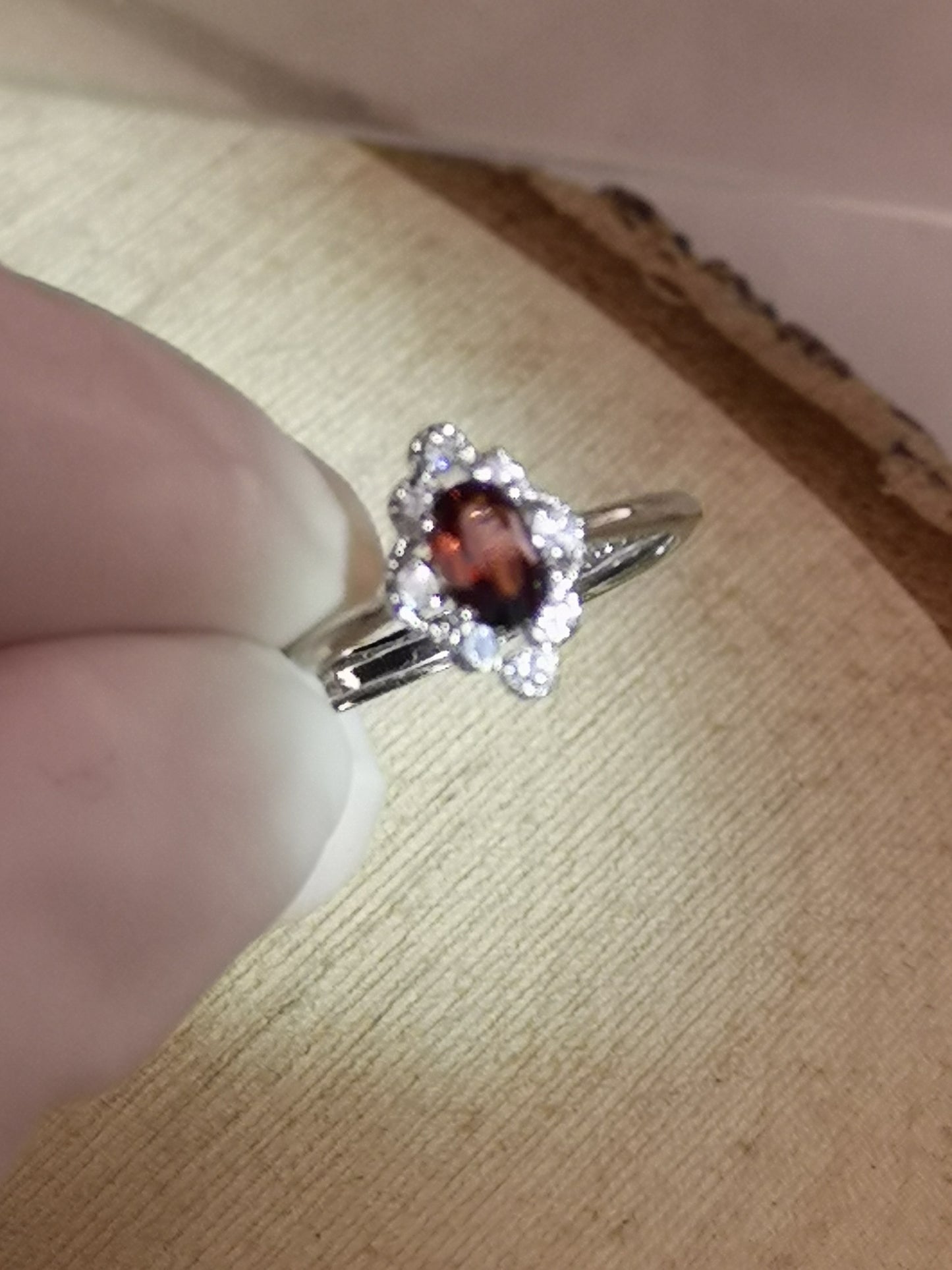 Granat Edelstein, Kupfer Ring verstellbar