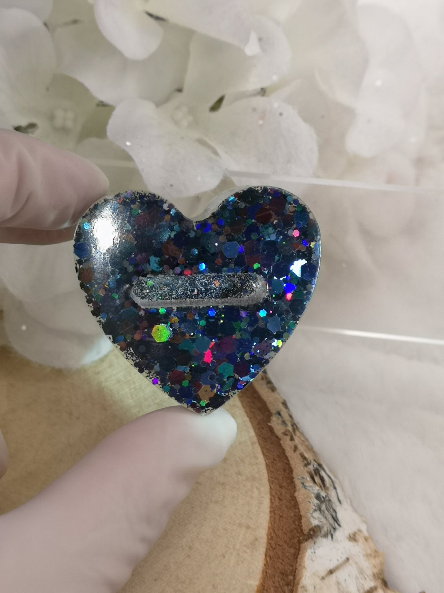 Ring Halter Herzform aus Kunstharz Unikat Resinart Handmade #dayza