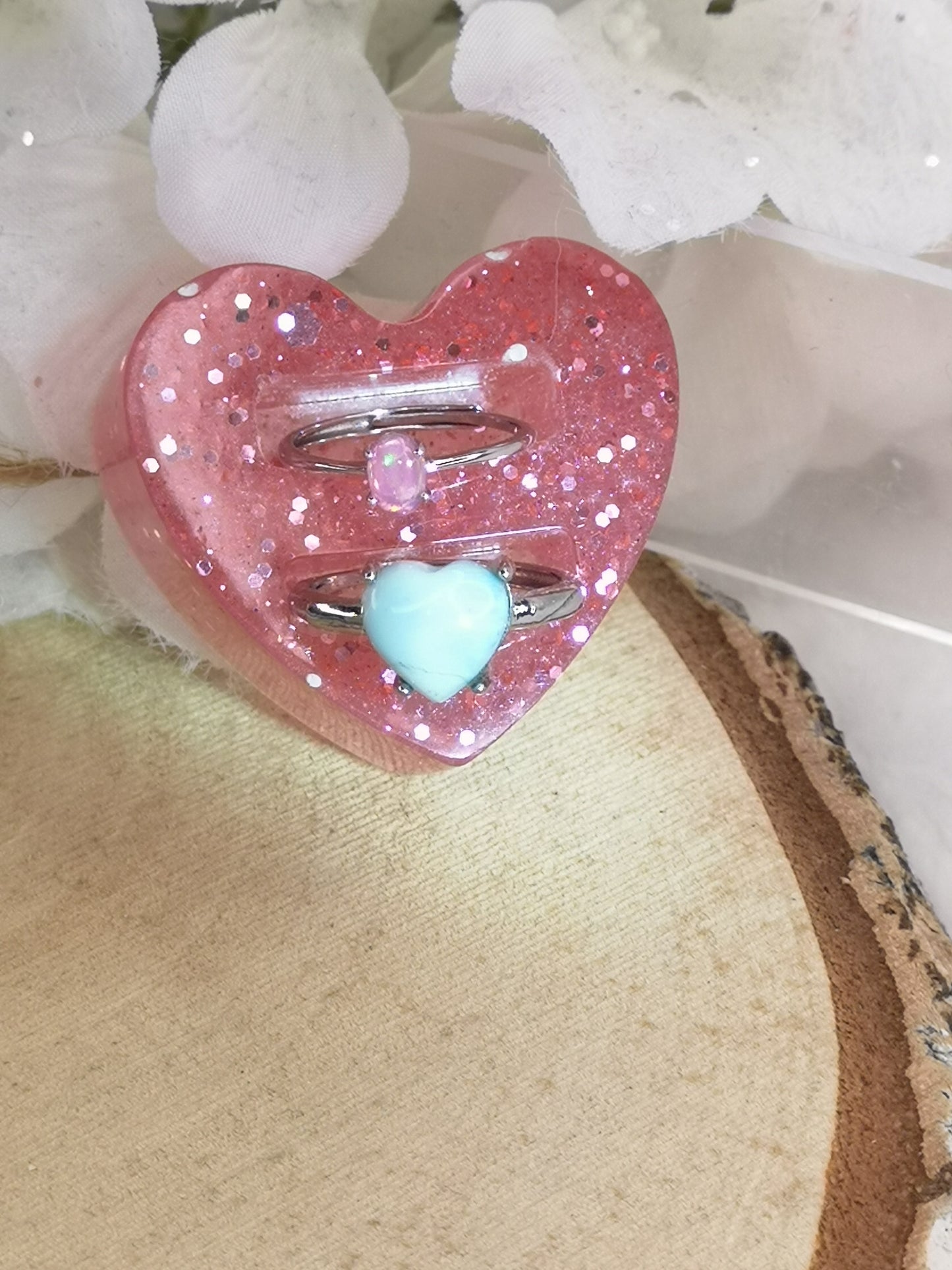 Herz Ring Halter aus Kunstharz Unikat Resinart Handmade #dayza