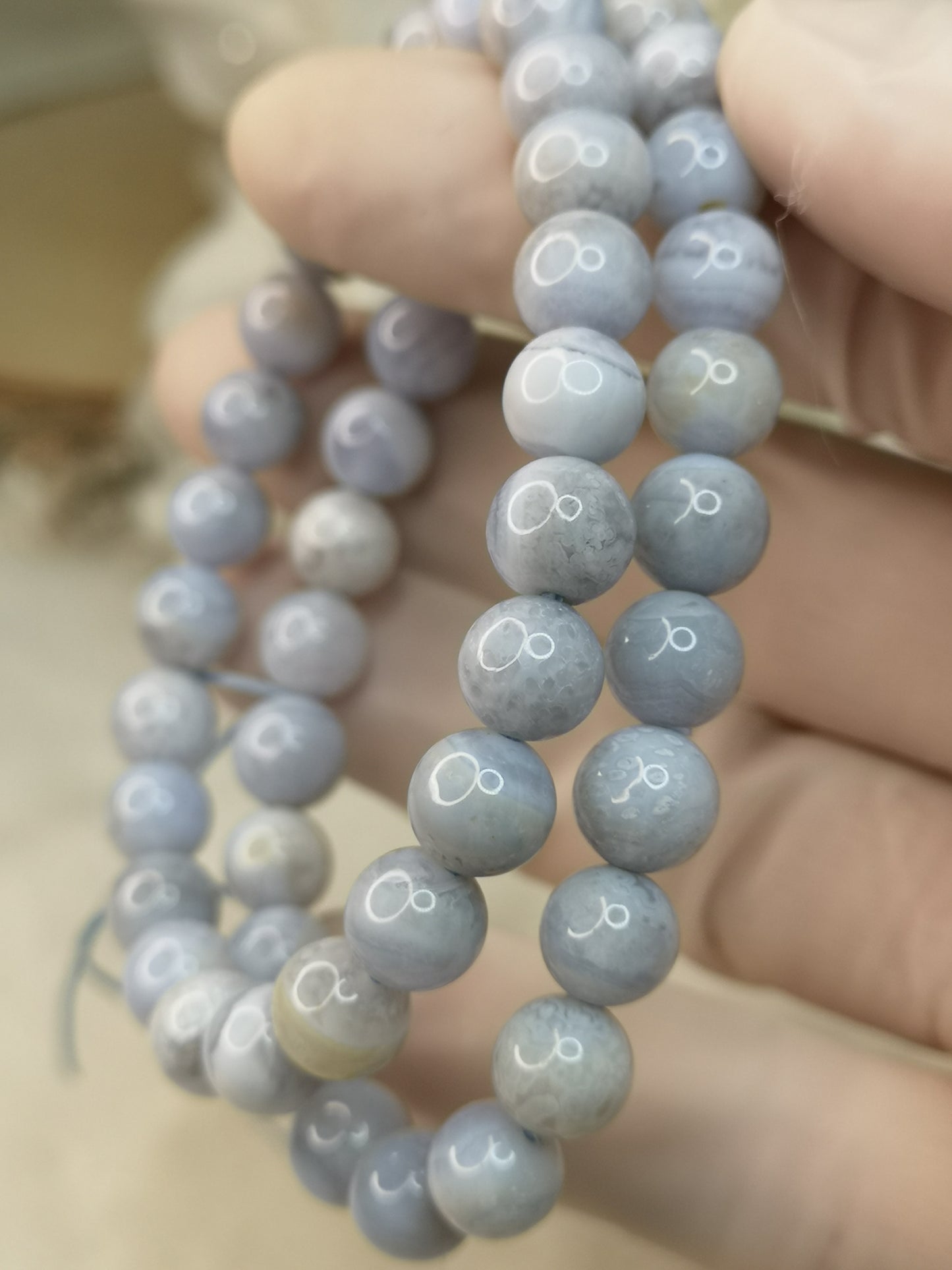 Blue Lace Achat Edelstein Armband