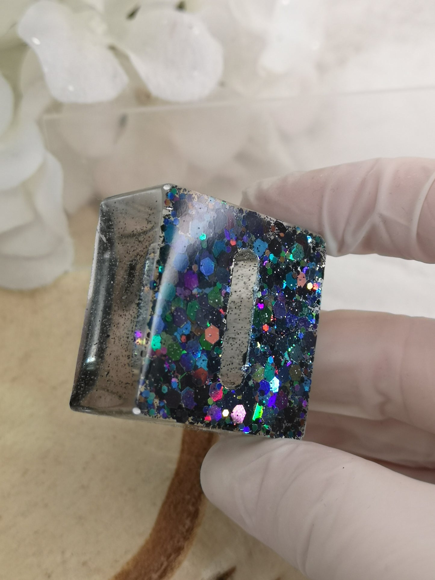 Ring Halter aus Kunstharz Unikat Resinart Handmade #dayza