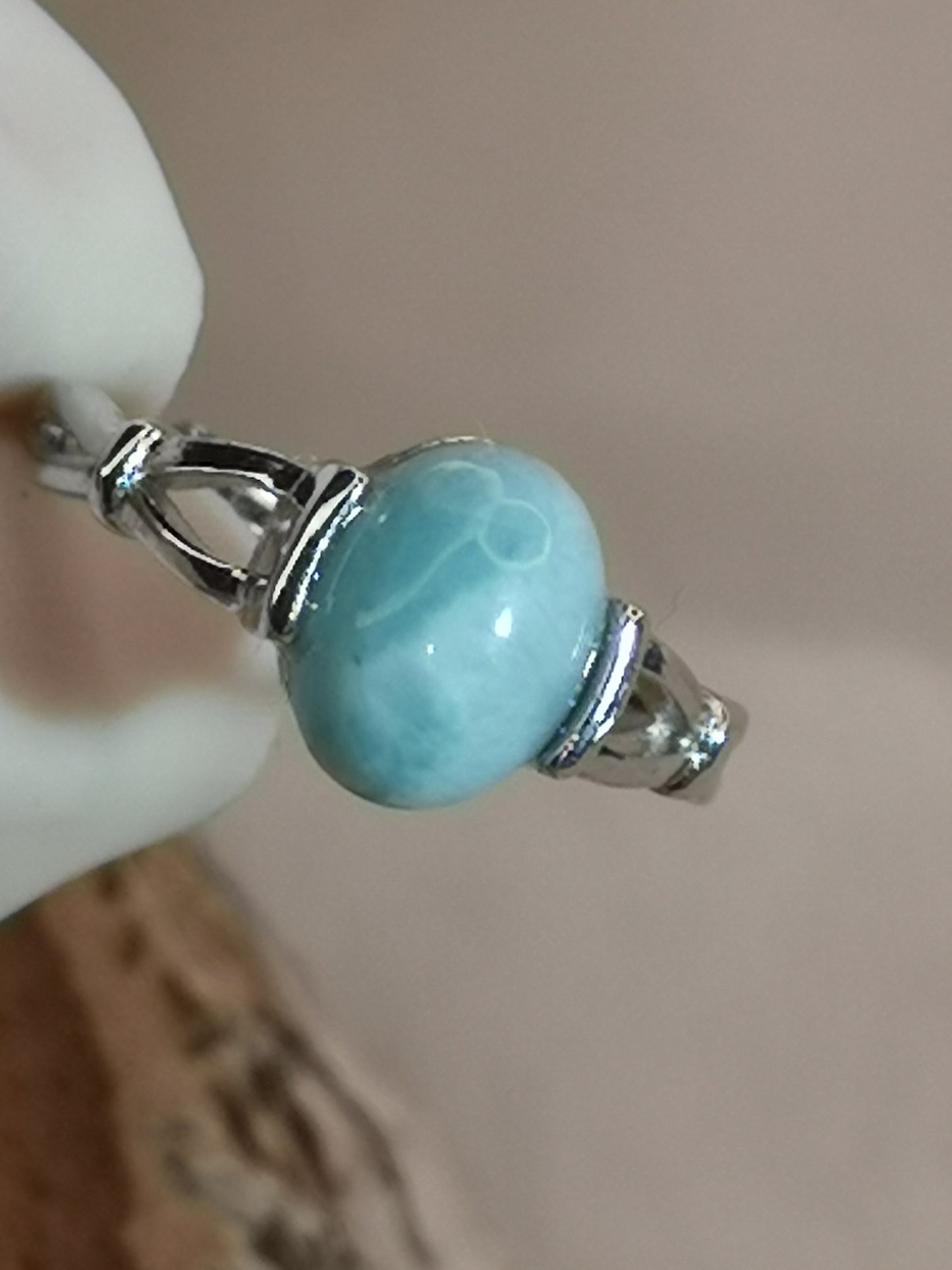 Larimar Edelstein Kupfer Ring