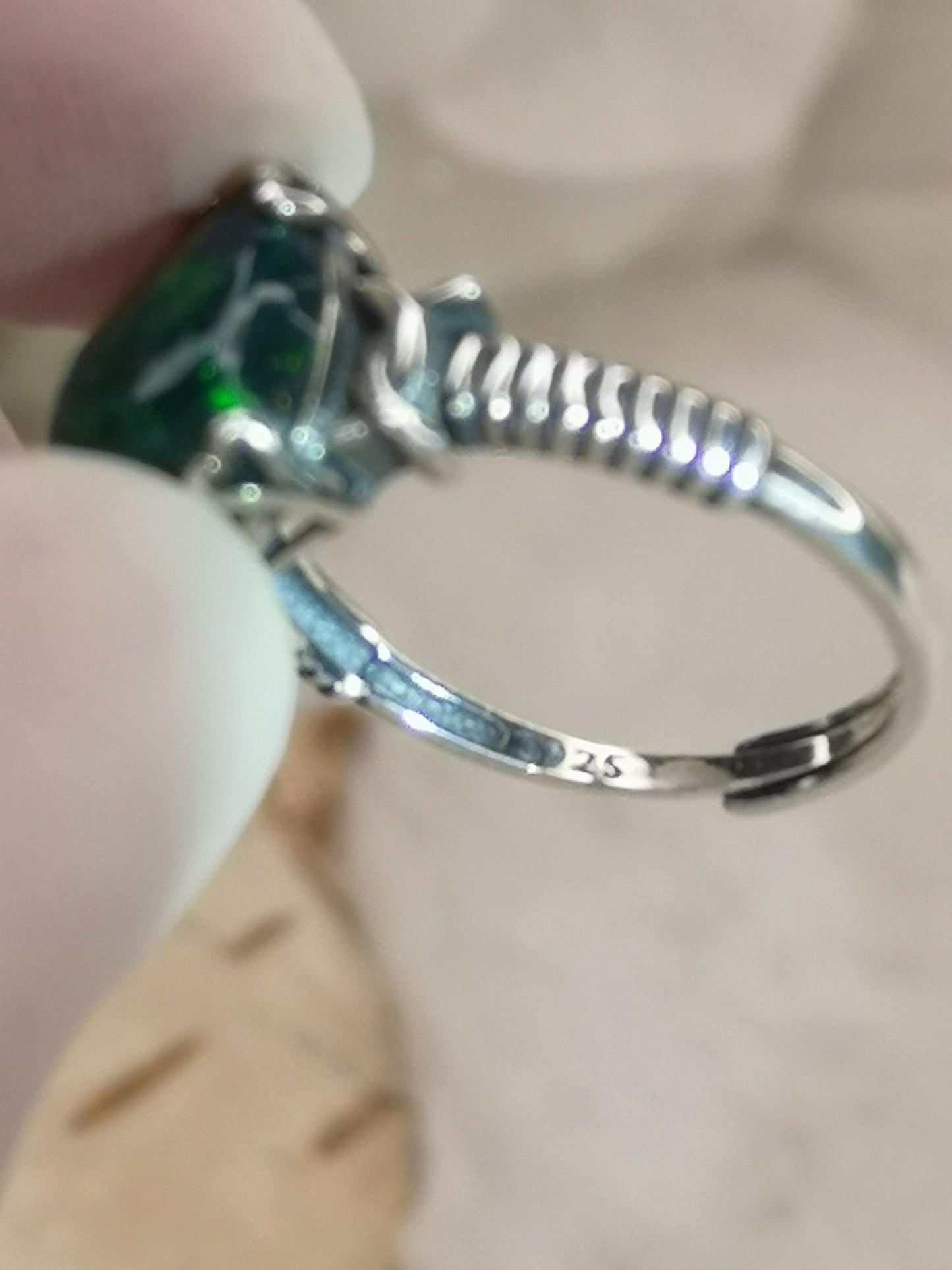 Black Opal Edelstein, 925 Silber Ring verstellbar