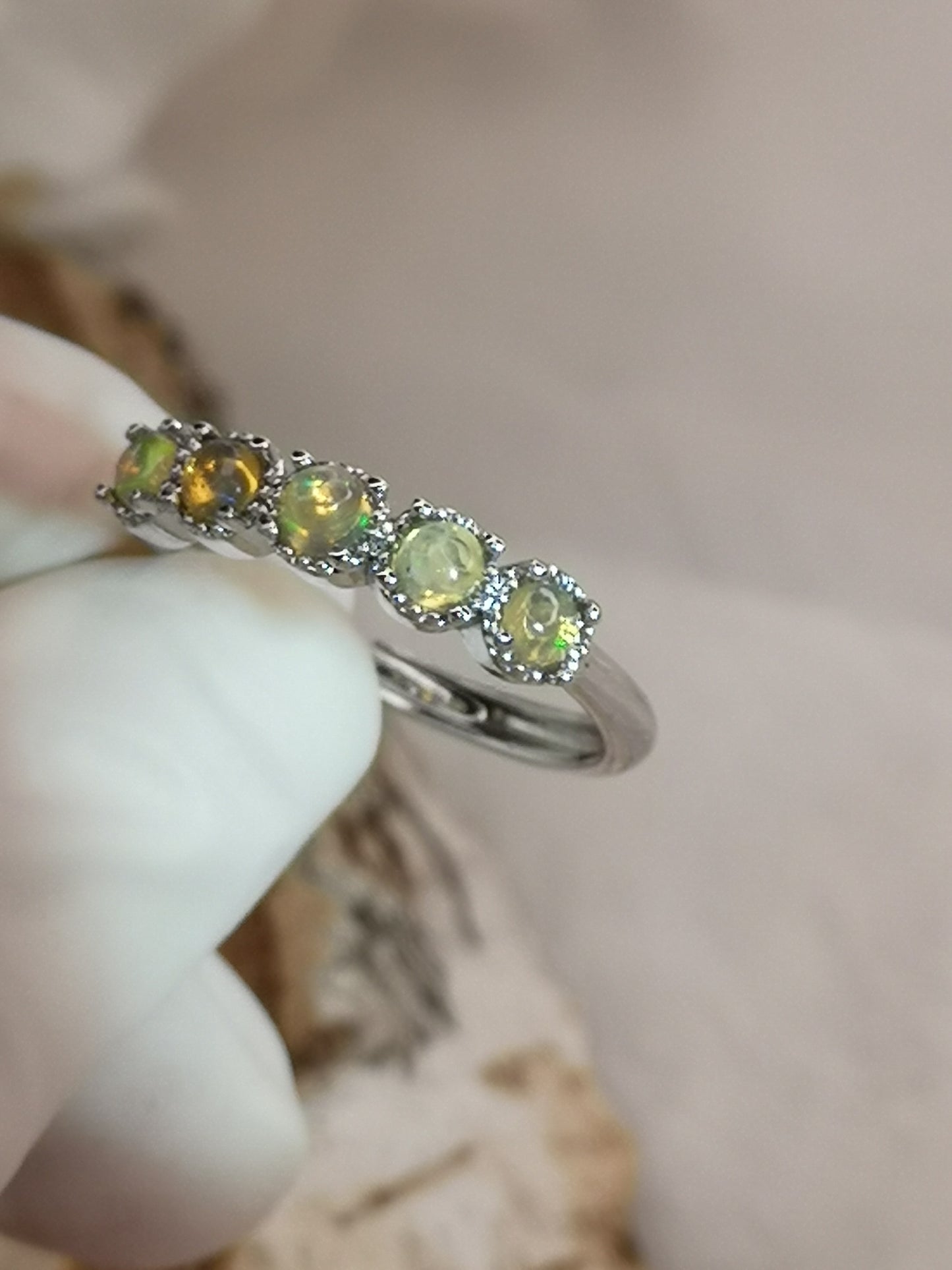 Opal Edelsteine, Kupfer Ring verstellbar