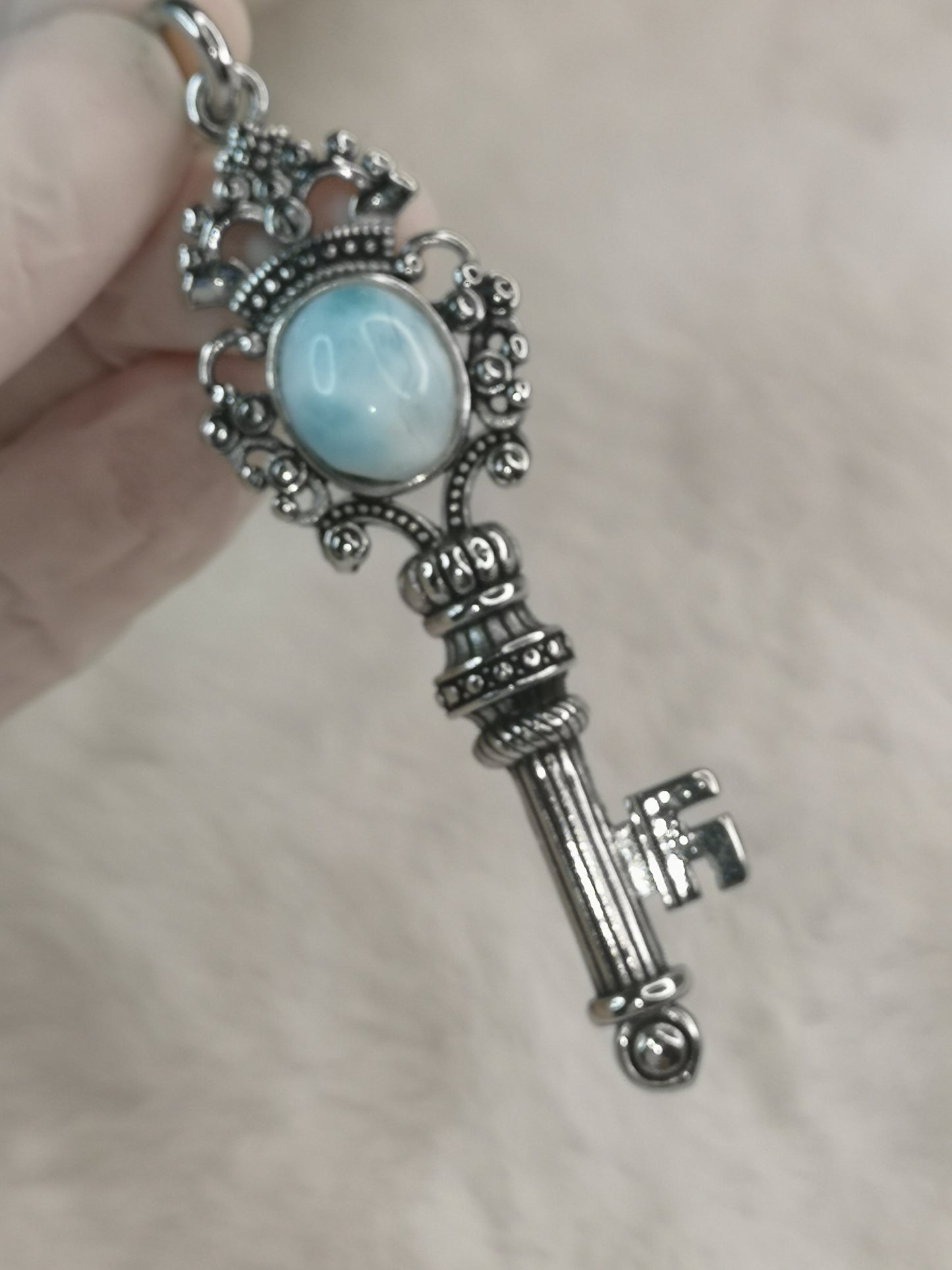Larimar Schlüsselanhänger, Kupfer