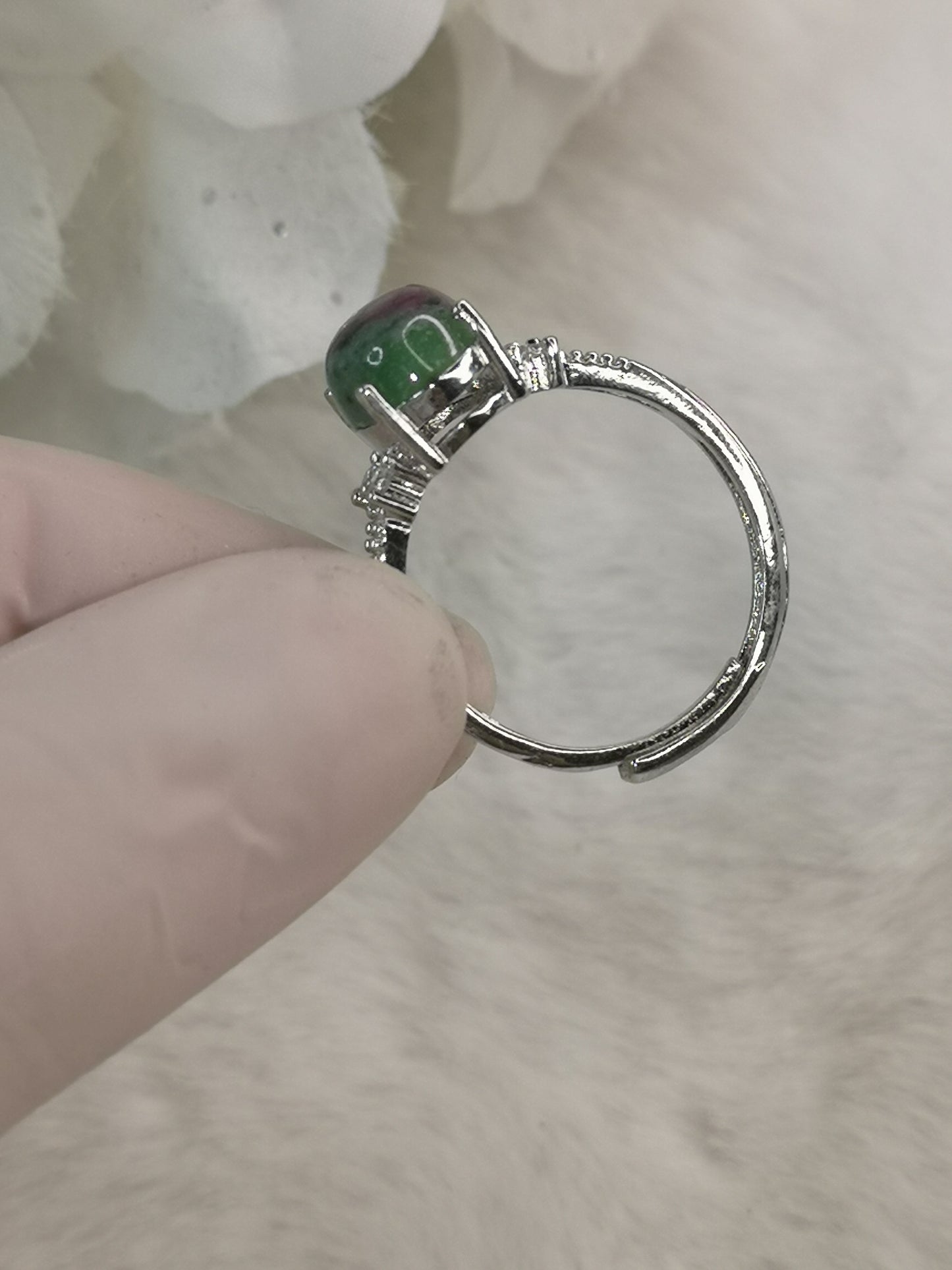 Rubin Zoisit, Kupfer Ring, verstellbar.